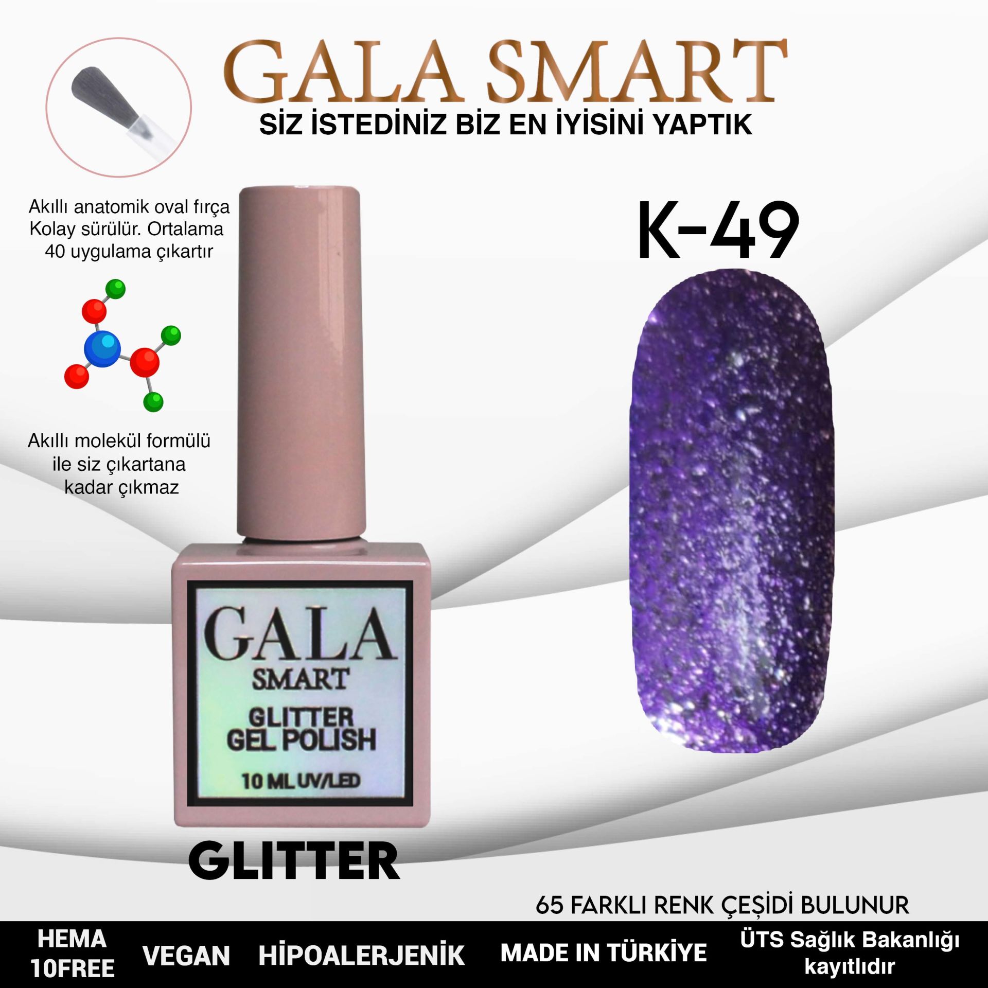 Glitter Gel Polish No: K49 resmi