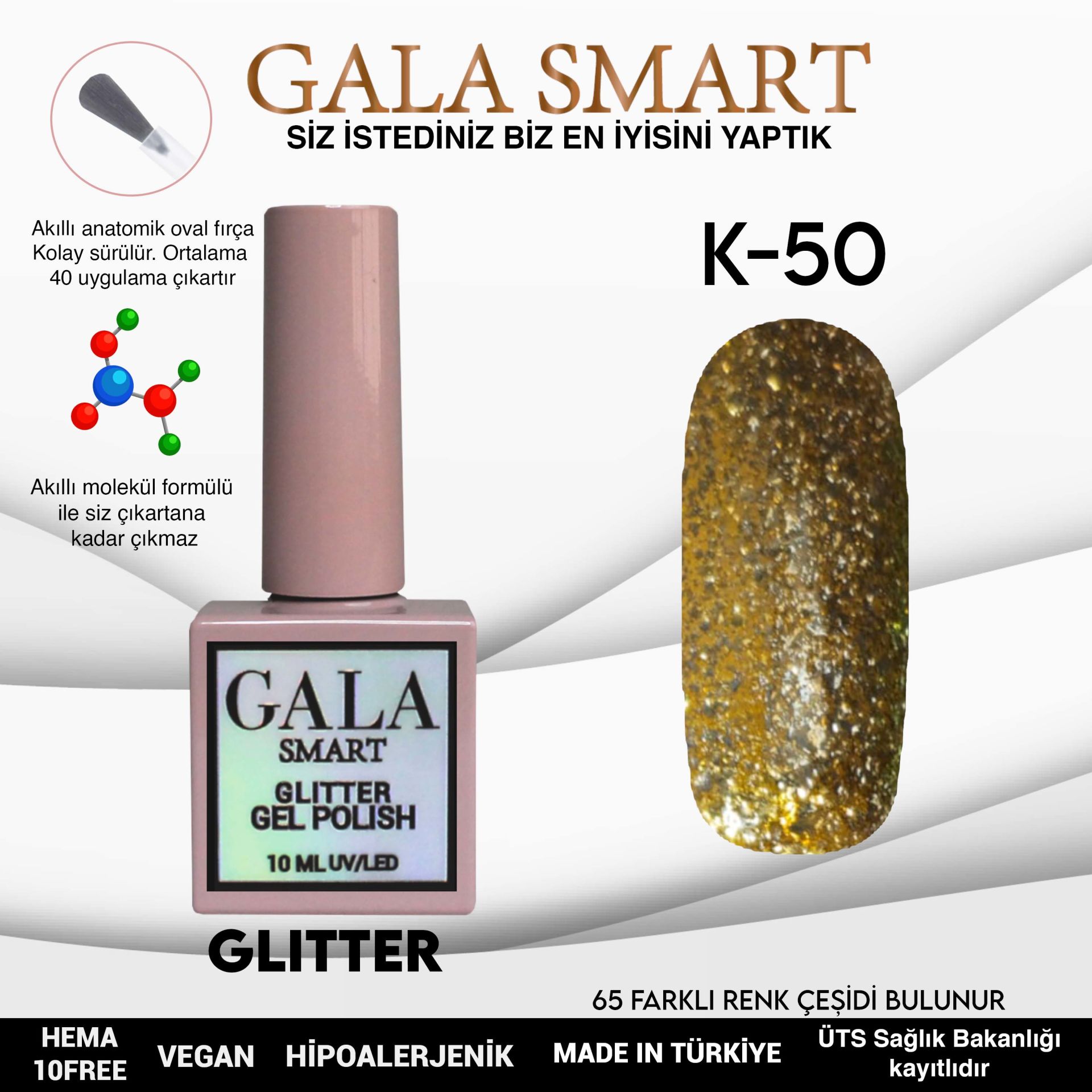 Glitter Gel Polish No: K50 resmi