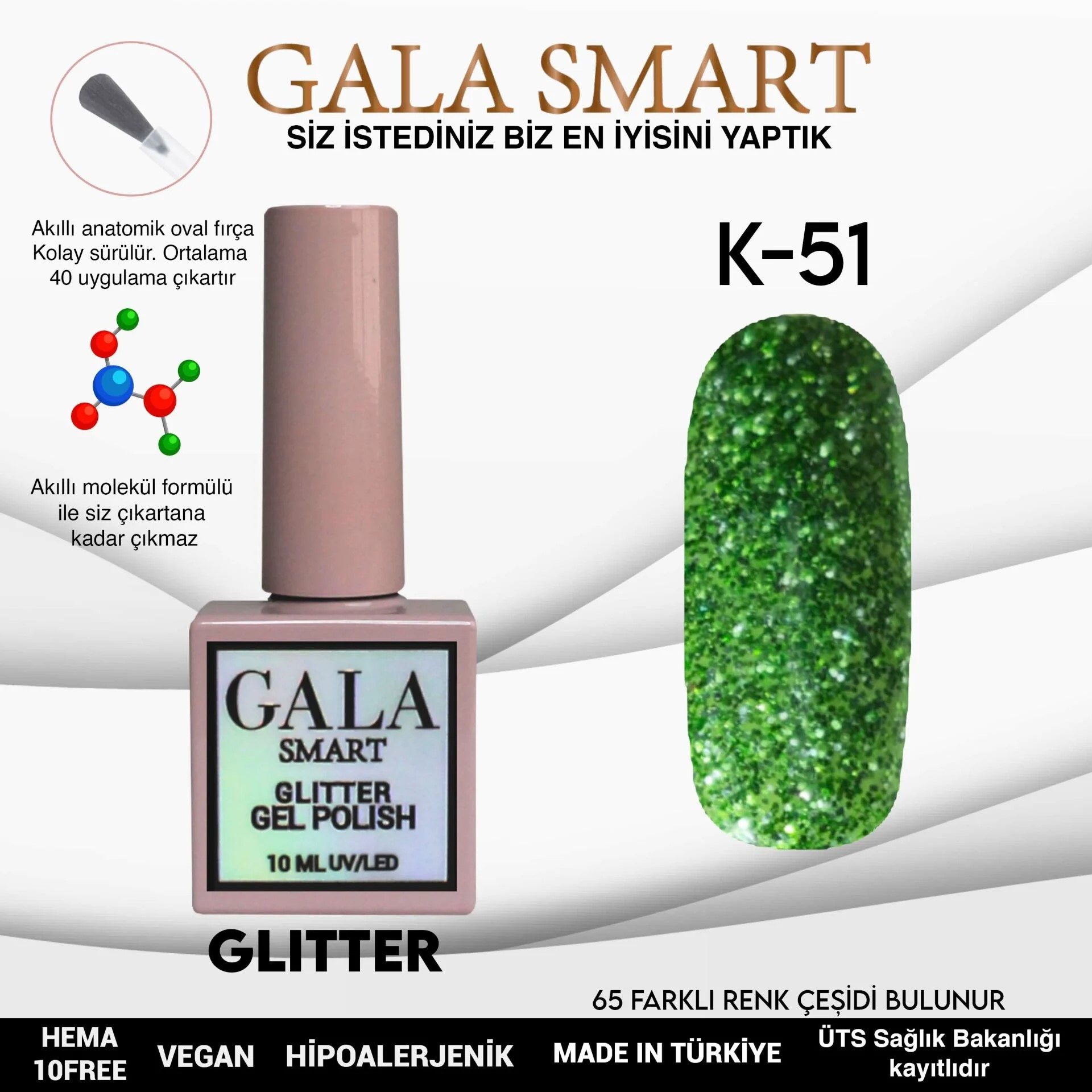 Glitter Gel Polish No: K51 resmi