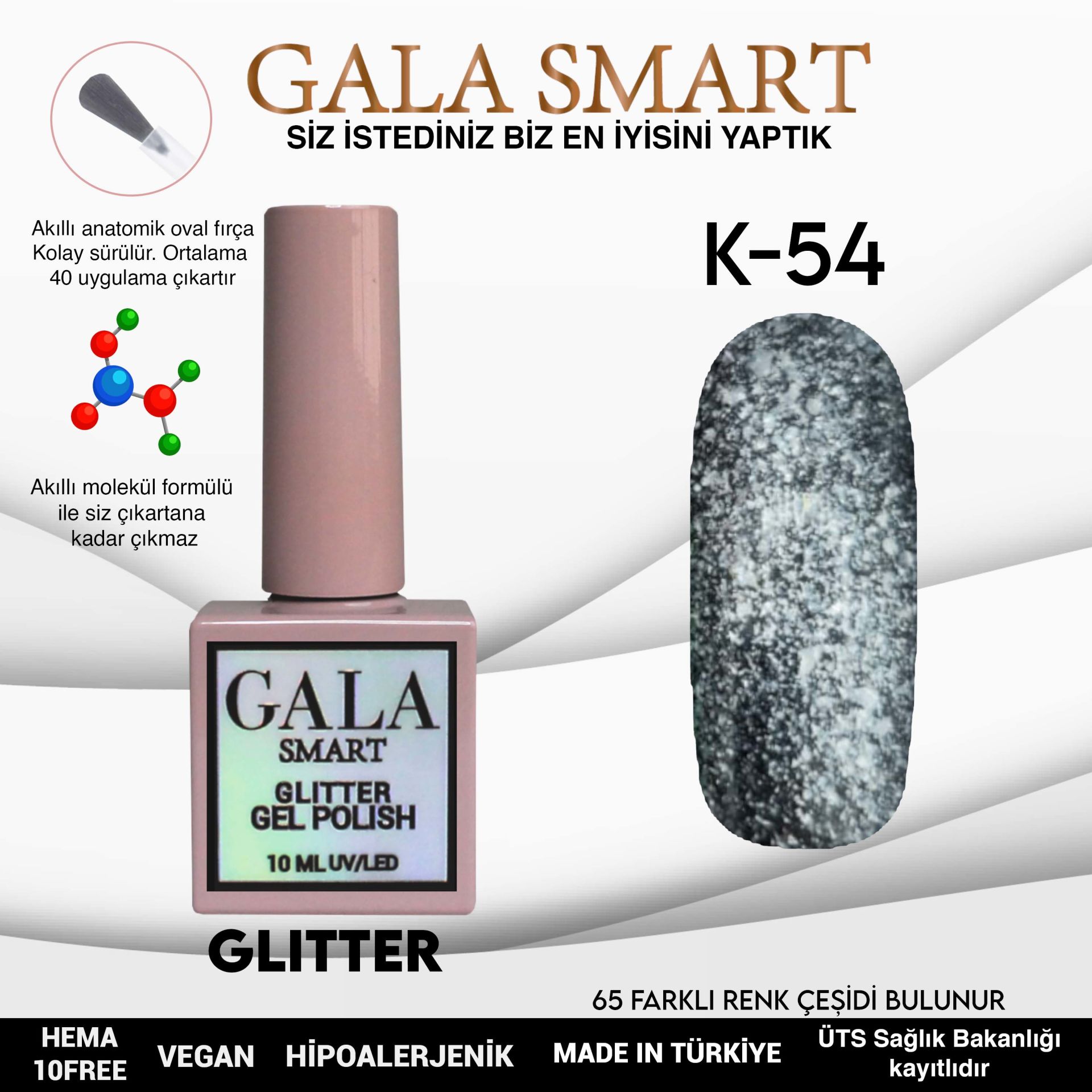 Glitter Gel Polish No: K54 resmi