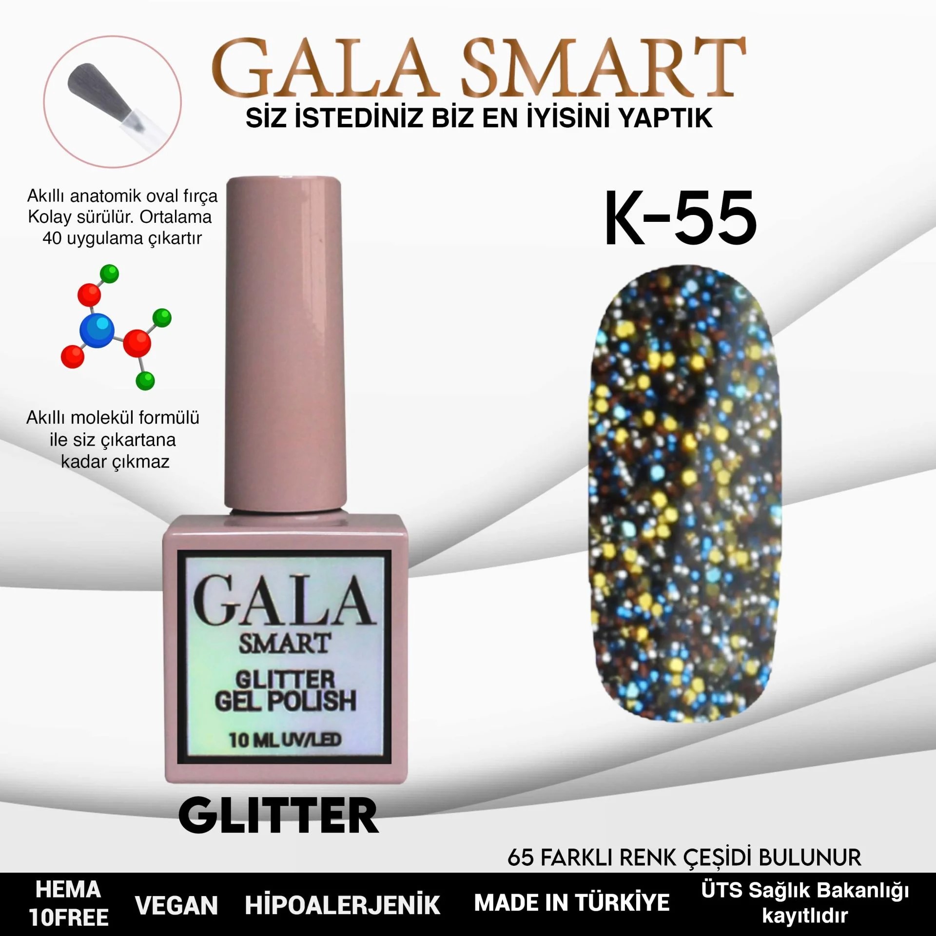 Glitter Gel Polish No: K55 resmi