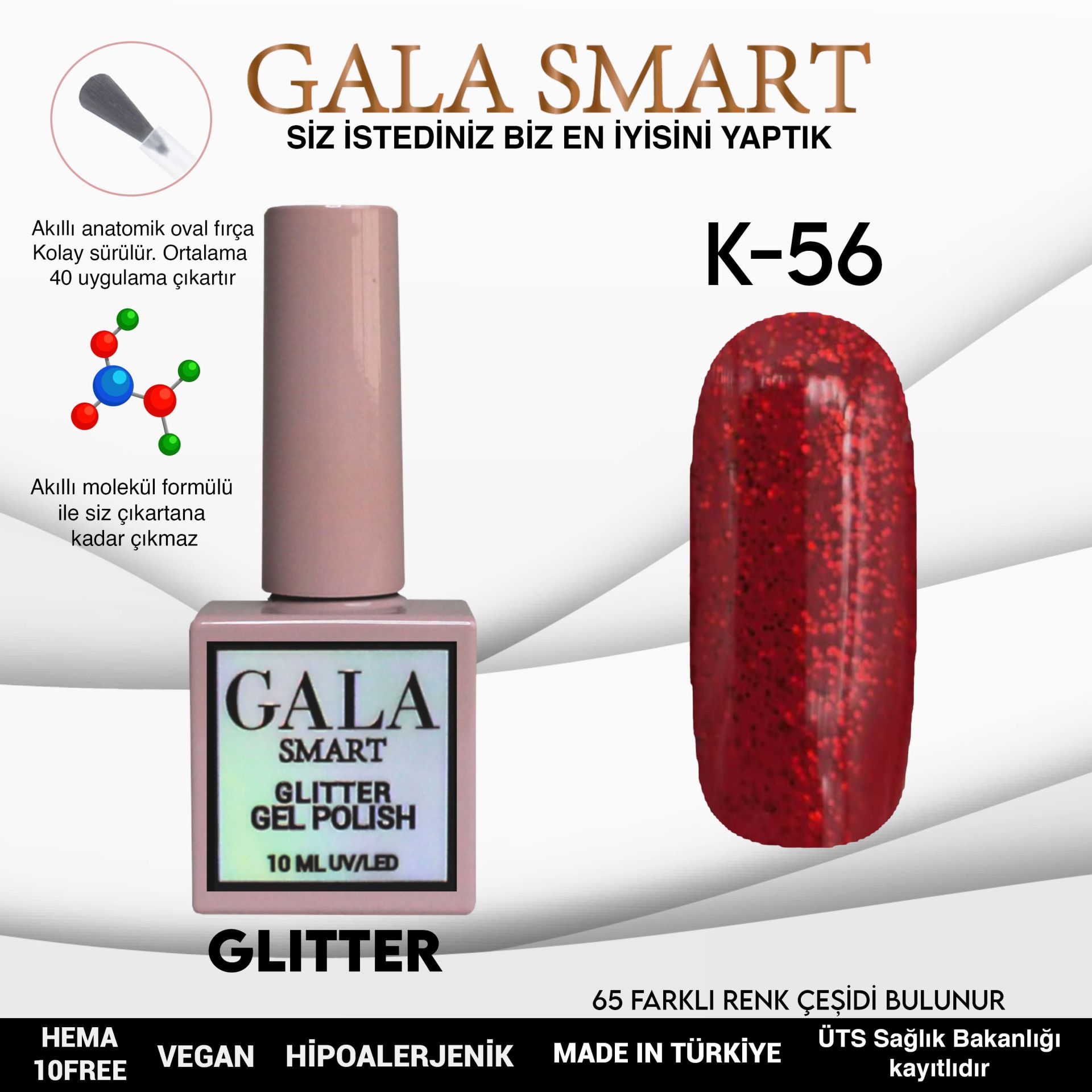 Glitter Gel Polish No: K56 resmi
