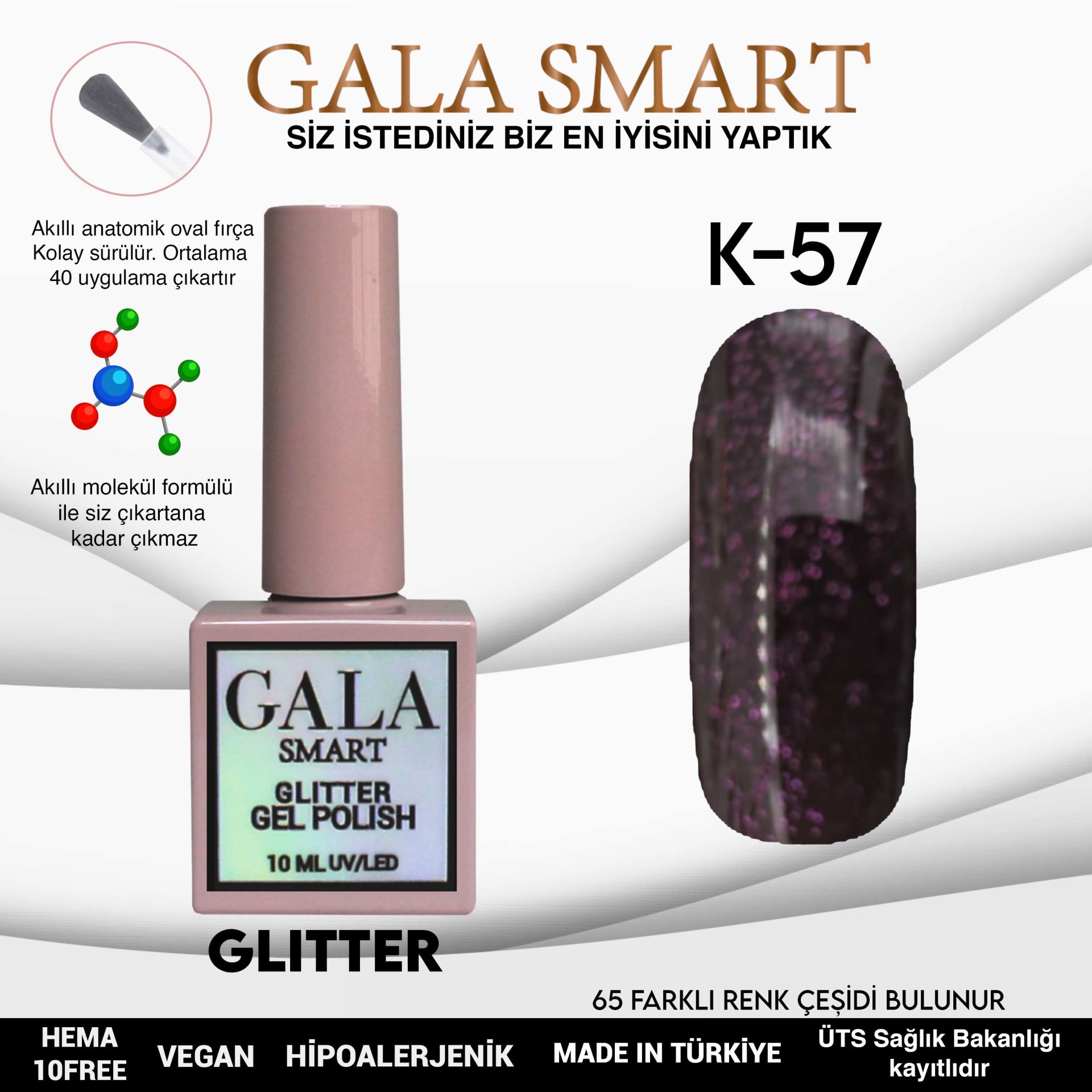 Glitter Gel Polish No: K57 resmi