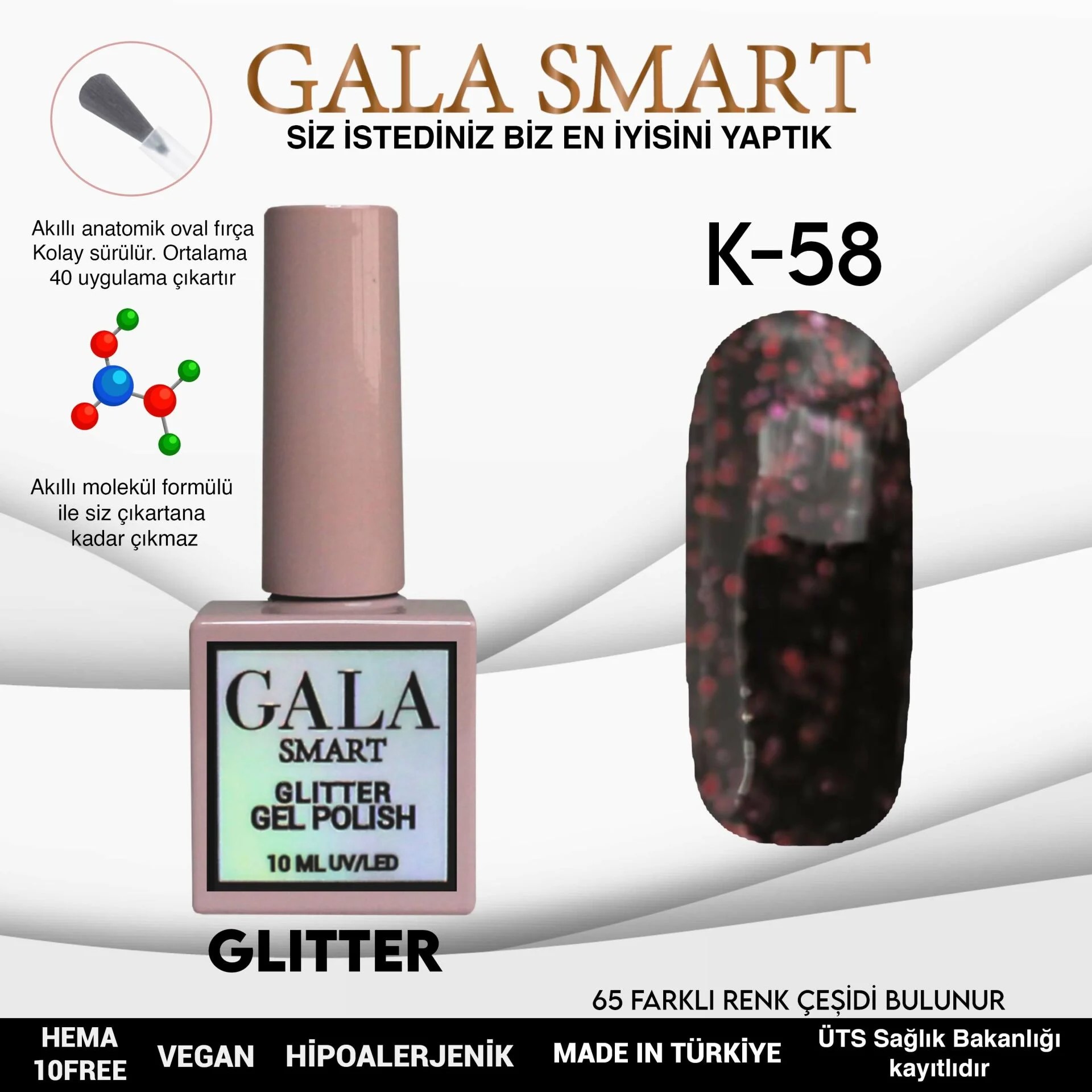 Glitter Gel Polish No: K58 resmi