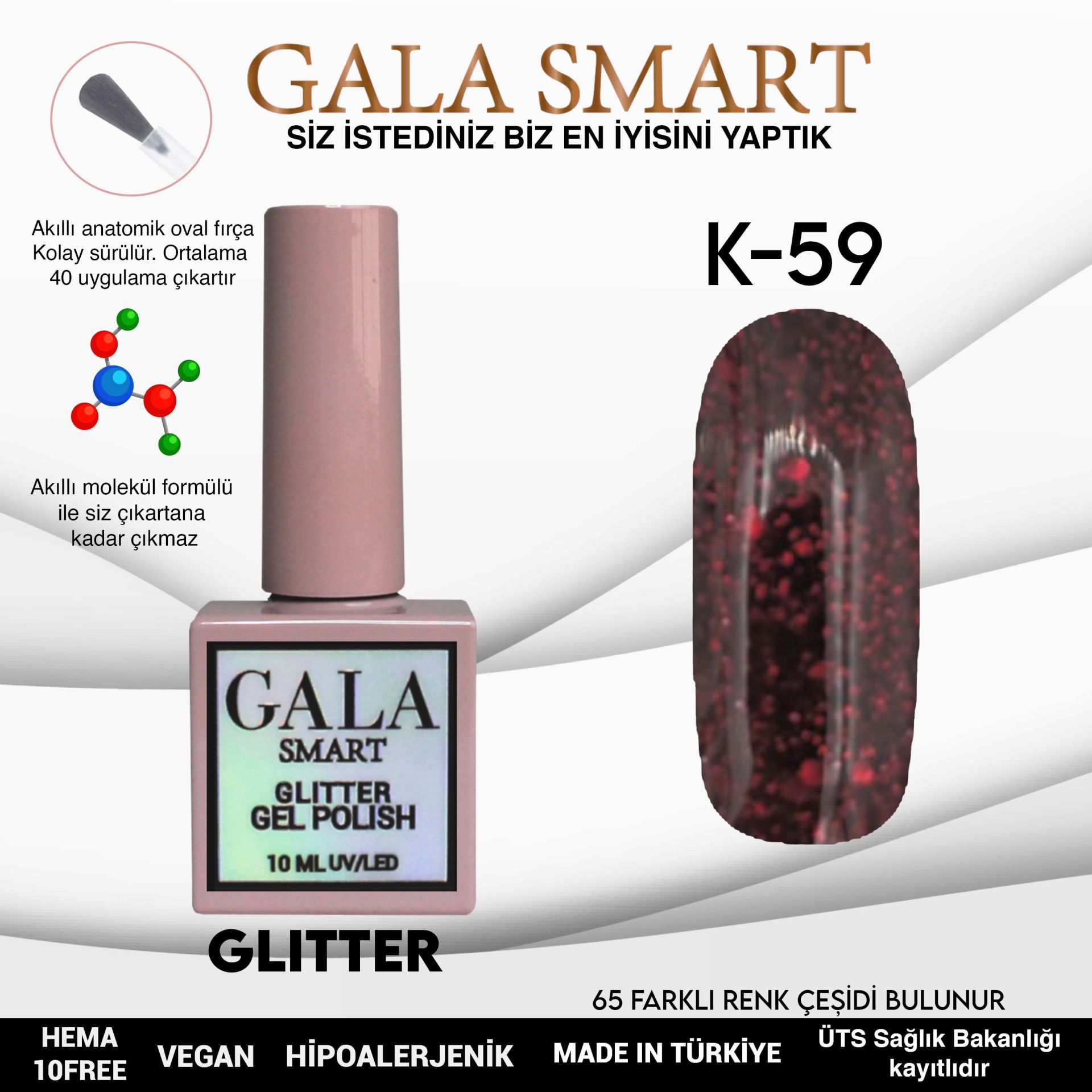 Glitter Gel Polish No: K59 resmi