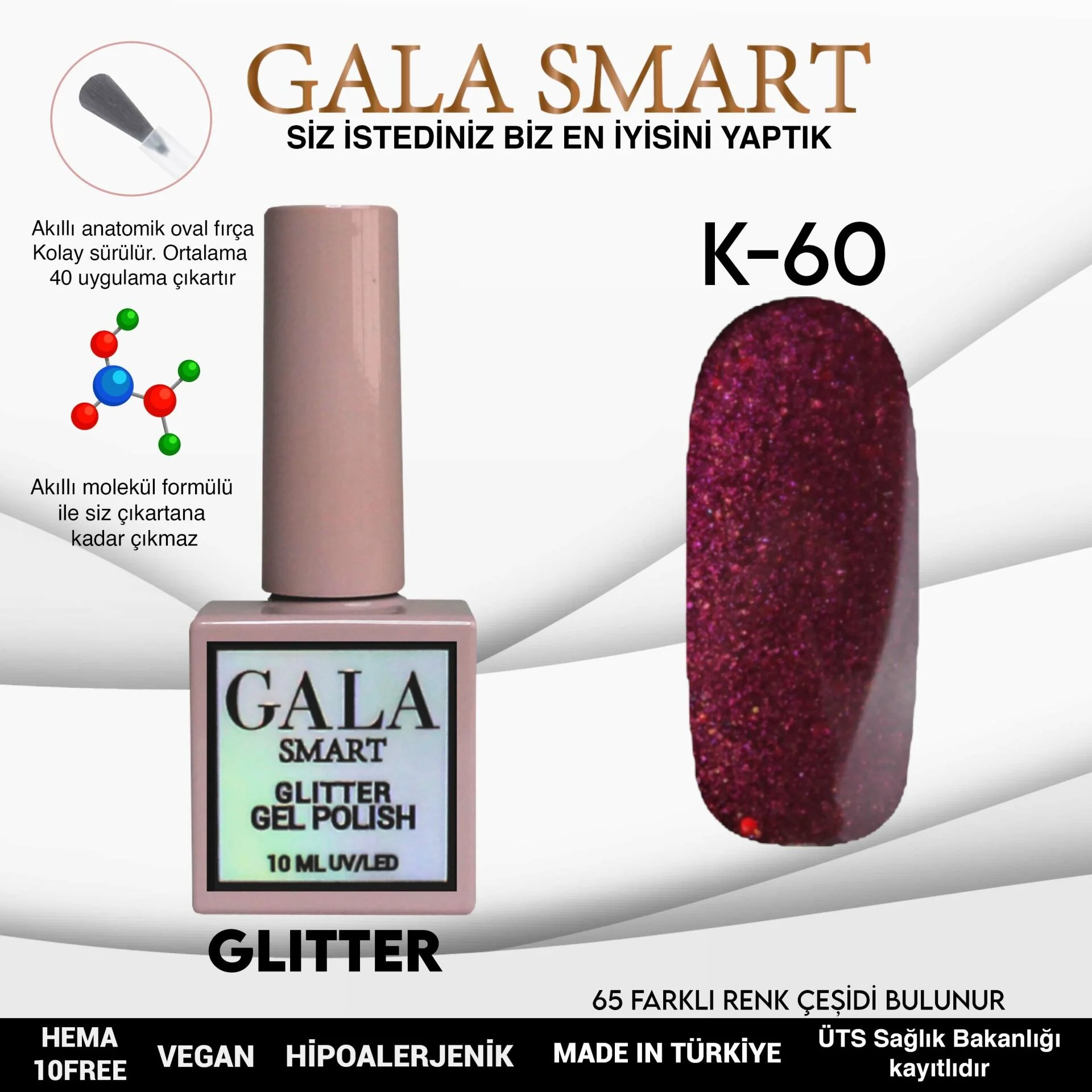 Glitter Gel Polish No: K60 resmi