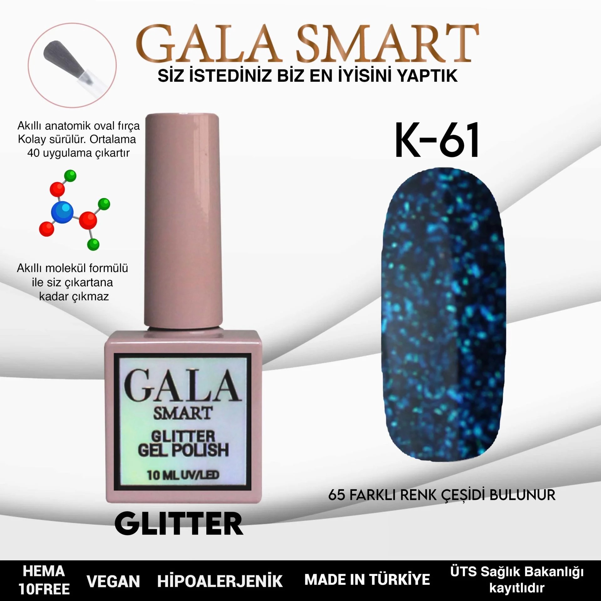Glitter Gel Polish No: K61 resmi