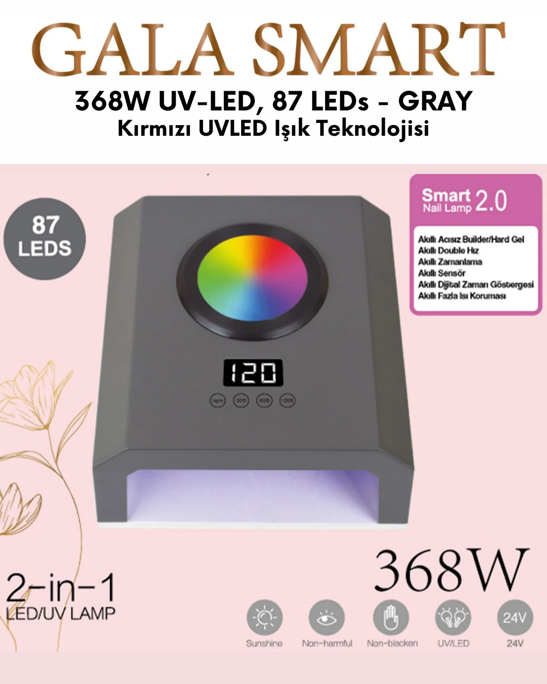 368W UV-LED, 87 LEDs - Gray resmi