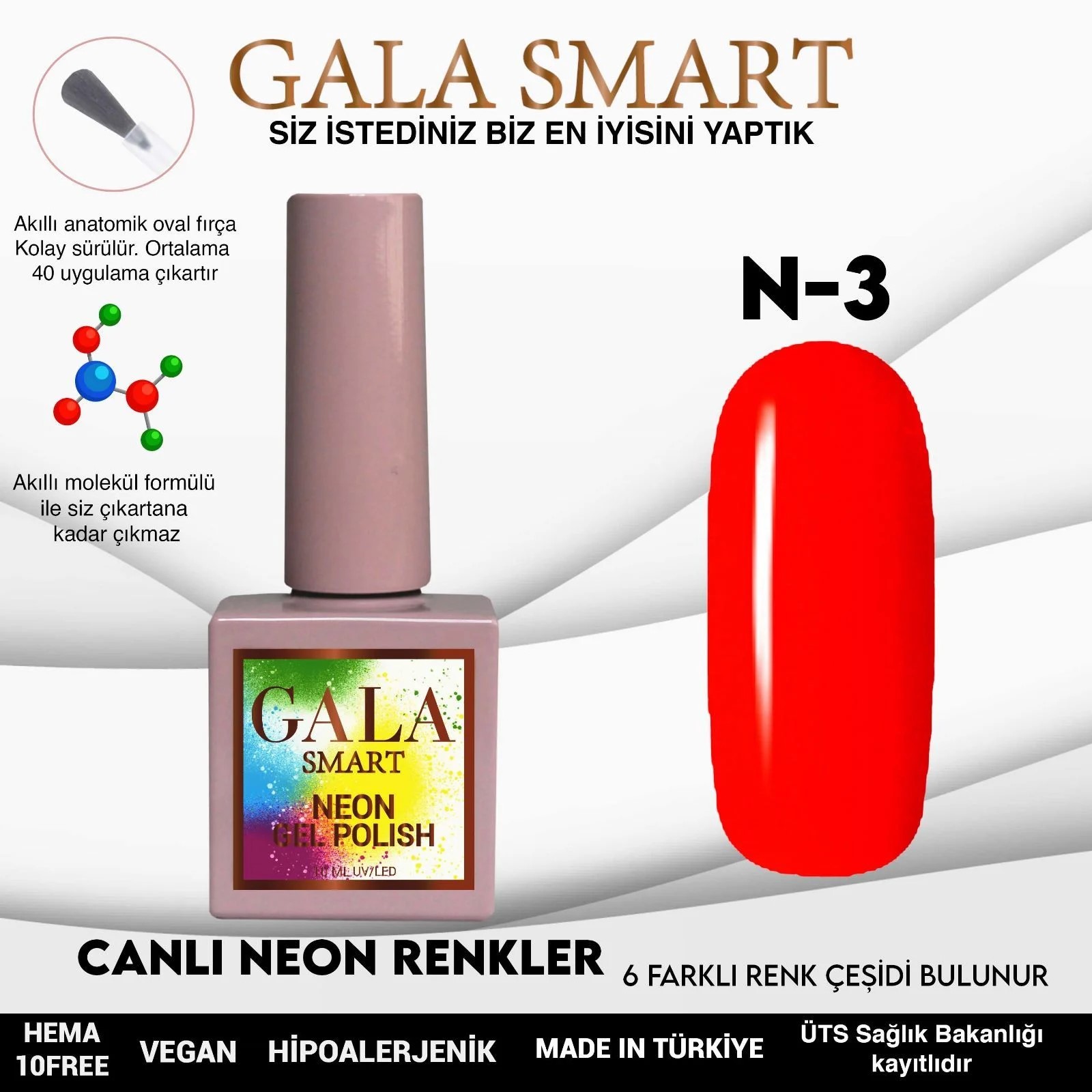 Neon Gel Polish No: N3 resmi
