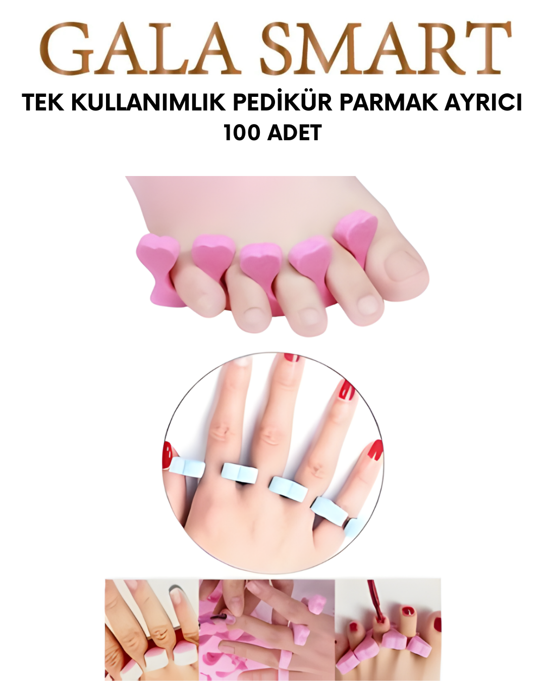 Tek Kullanımlık Pedikür Parmak Ayırıcı 100 Adet resmi