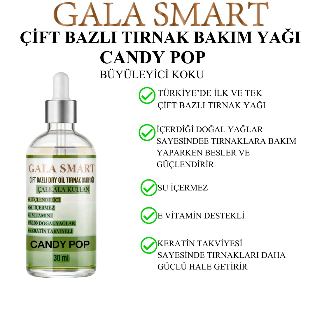 Tırnak Bakım Yağı Çift Bazlı 30ml - Candy Pop resmi
