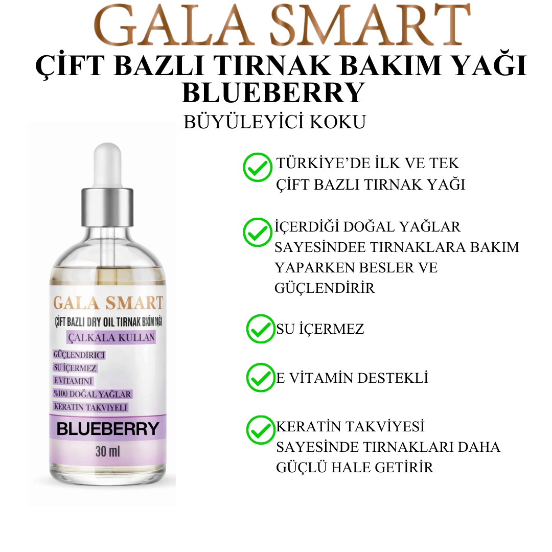 Tırnak Bakım Yağı Çift Bazlı 30ml - Blueberry resmi