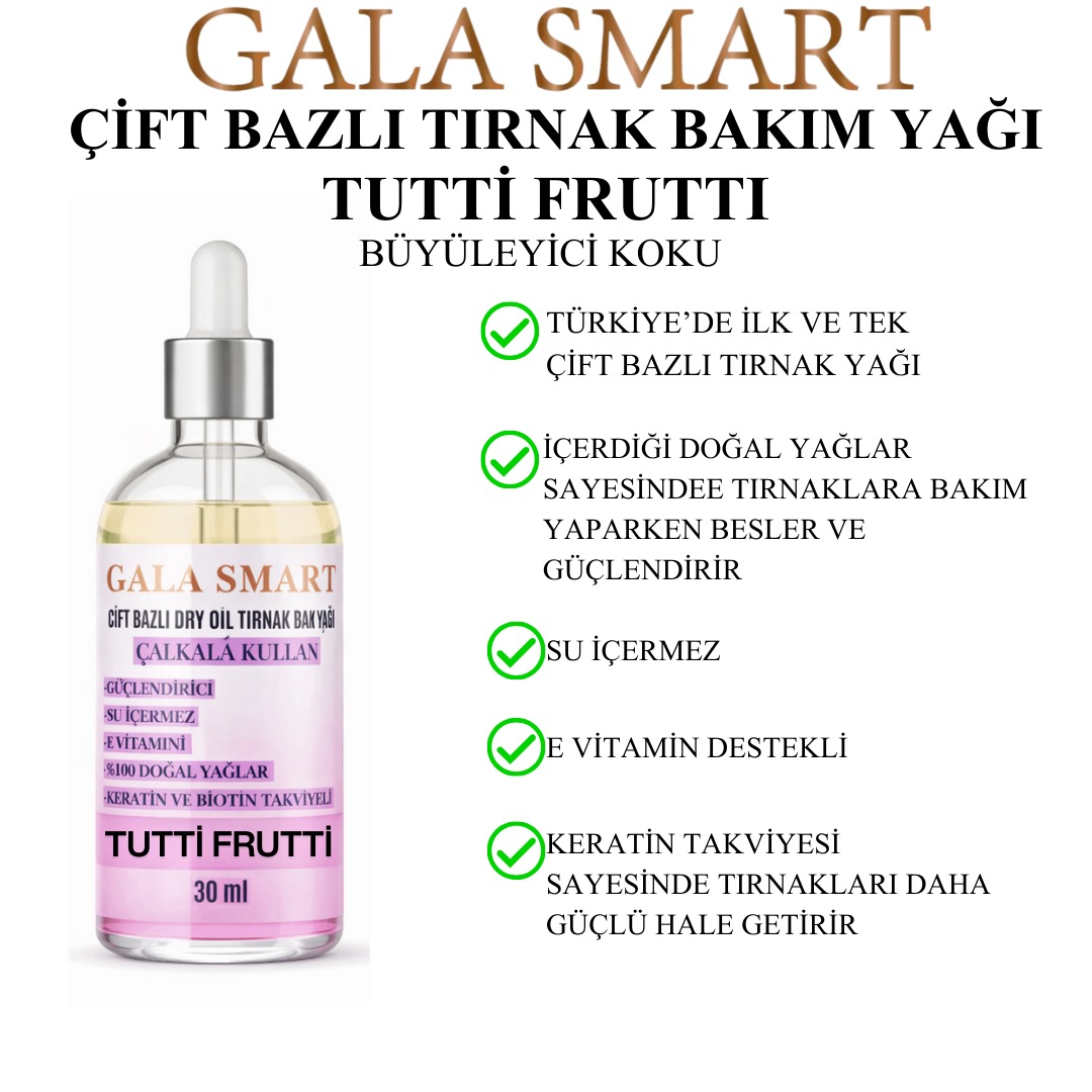 Tırnak Bakım Yağı Çift Bazlı 30ml - Tutti Frutti resmi