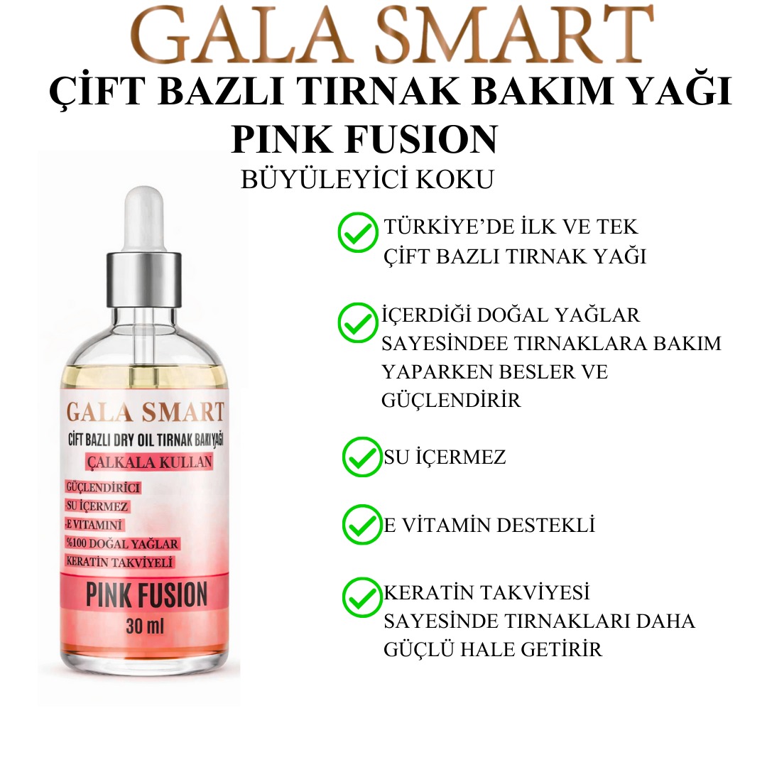 Tırnak Bakım Yağı Çift Bazlı 30ml - Pink Fusion resmi