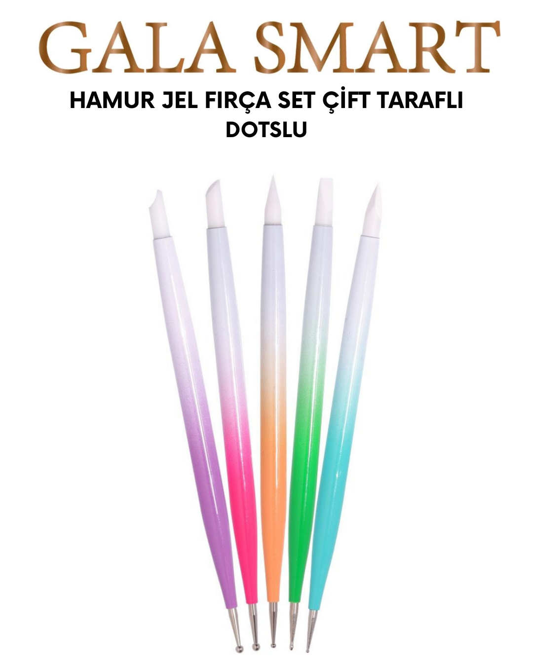 Hamur Jel Fırça Set Çift Taraflı Dotslu resmi