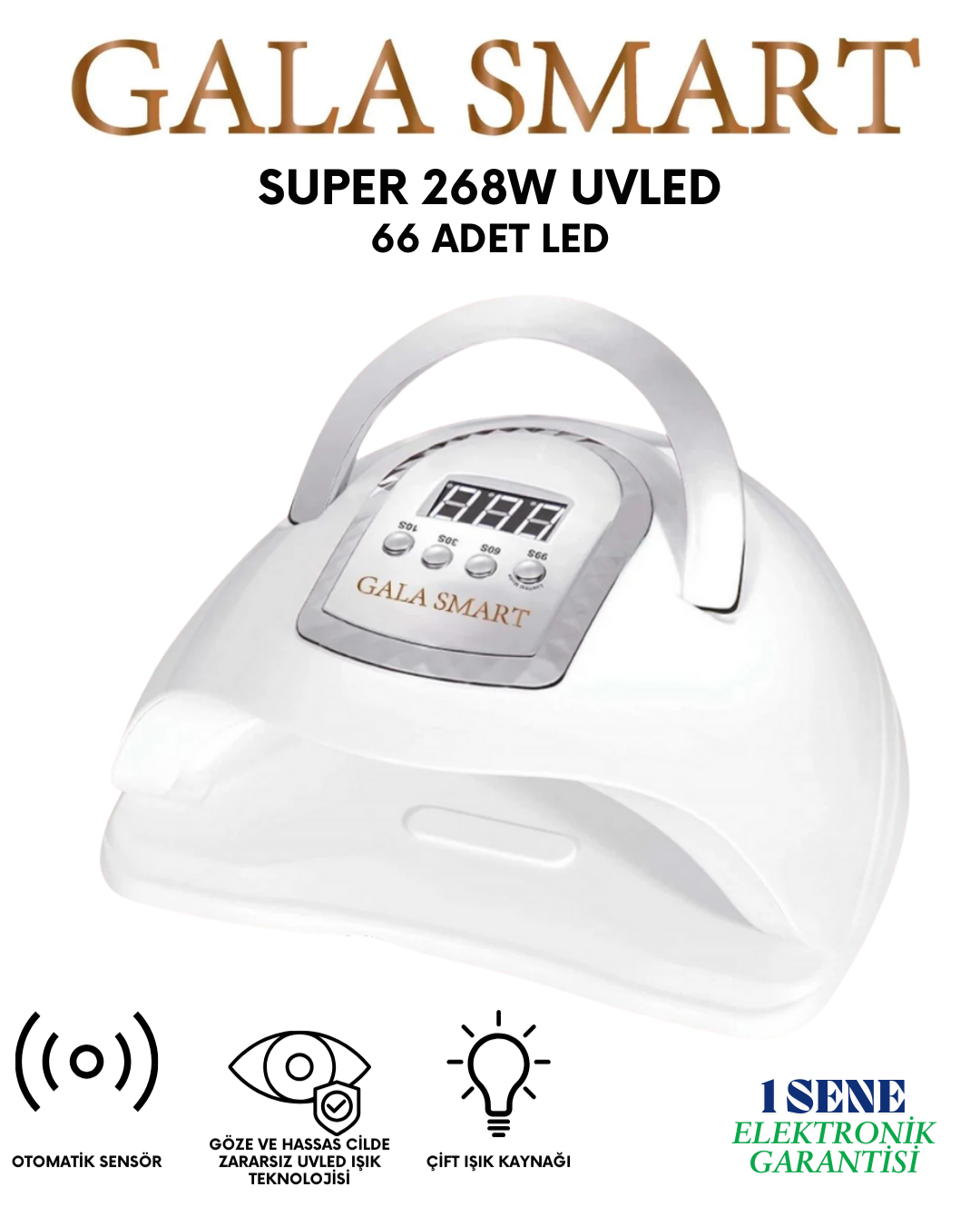 Super 268W UV-LED, 66 LEDs - Beyaz resmi