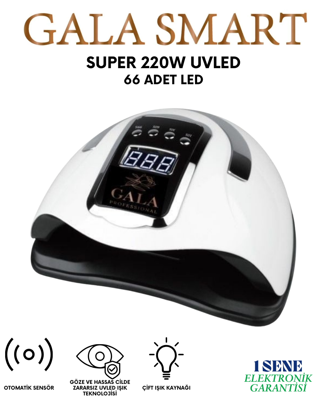 Super 220W UV-LED, 66 LEDs - Beyaz resmi