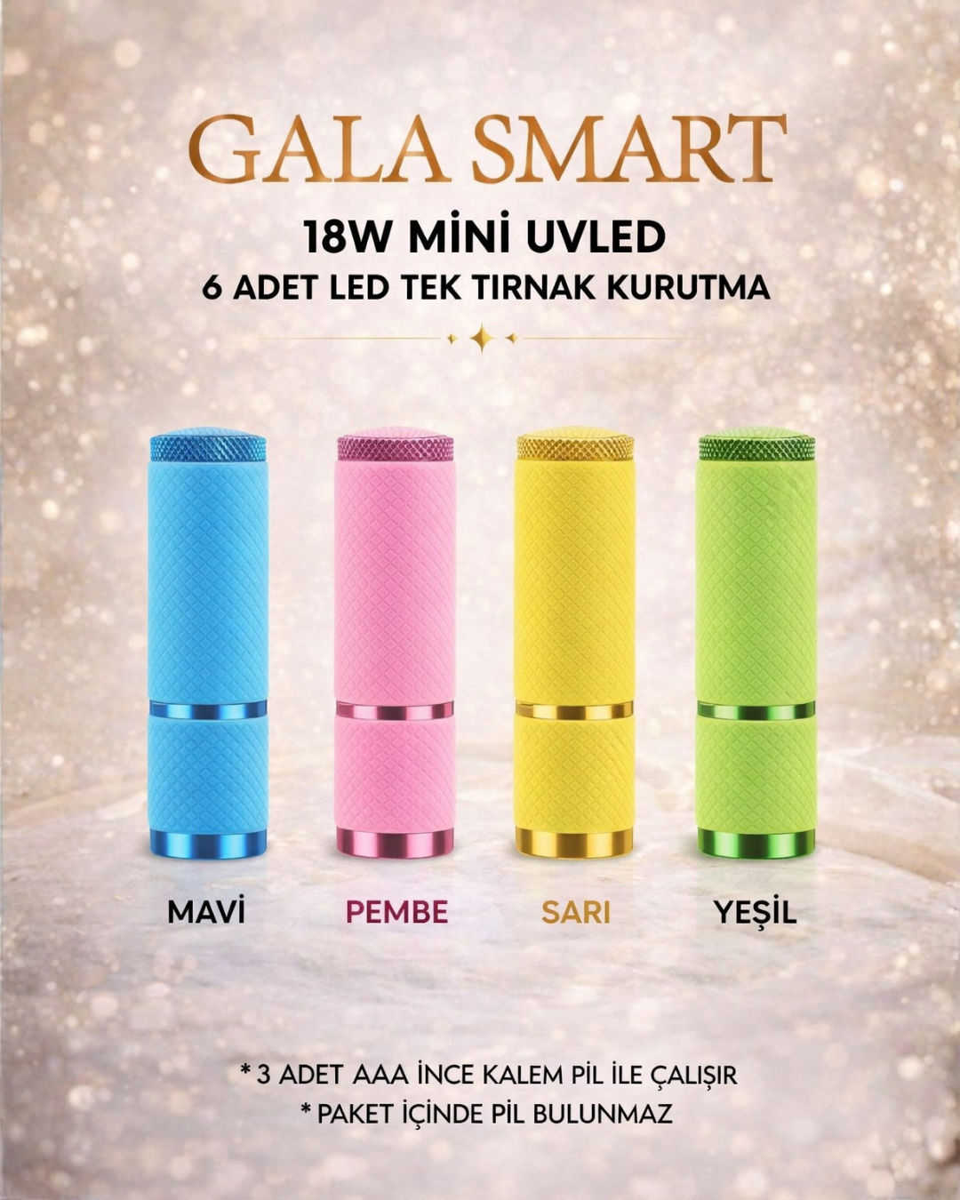 Mini 18W UV-LED, 6LED - Sarı resmi