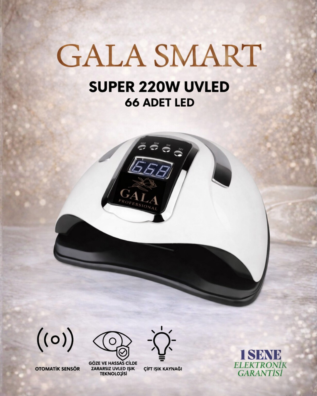 Super 220W UV-LED, 66 LEDs - Beyaz resmi