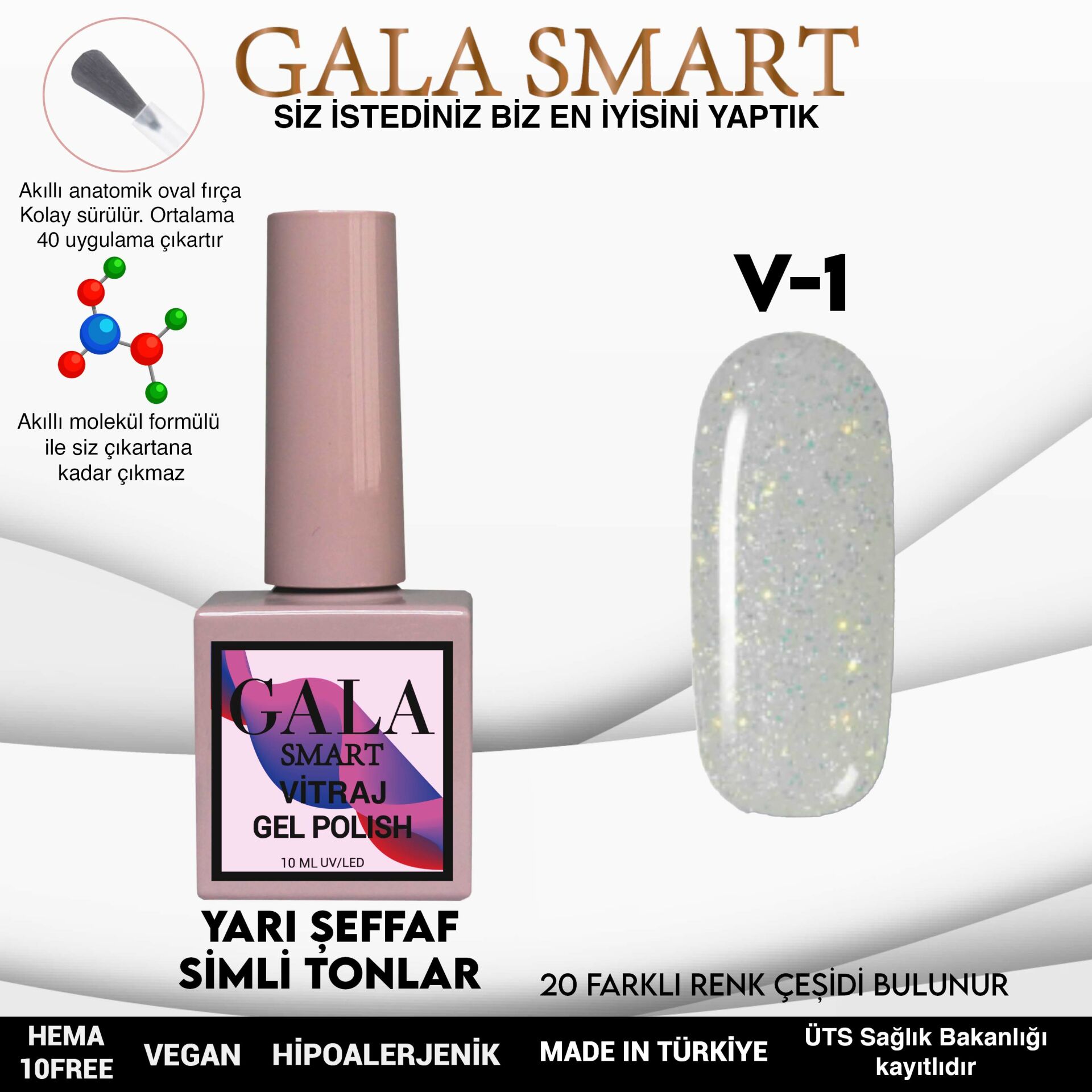 Vitraj Gel Polish No: V01 resmi