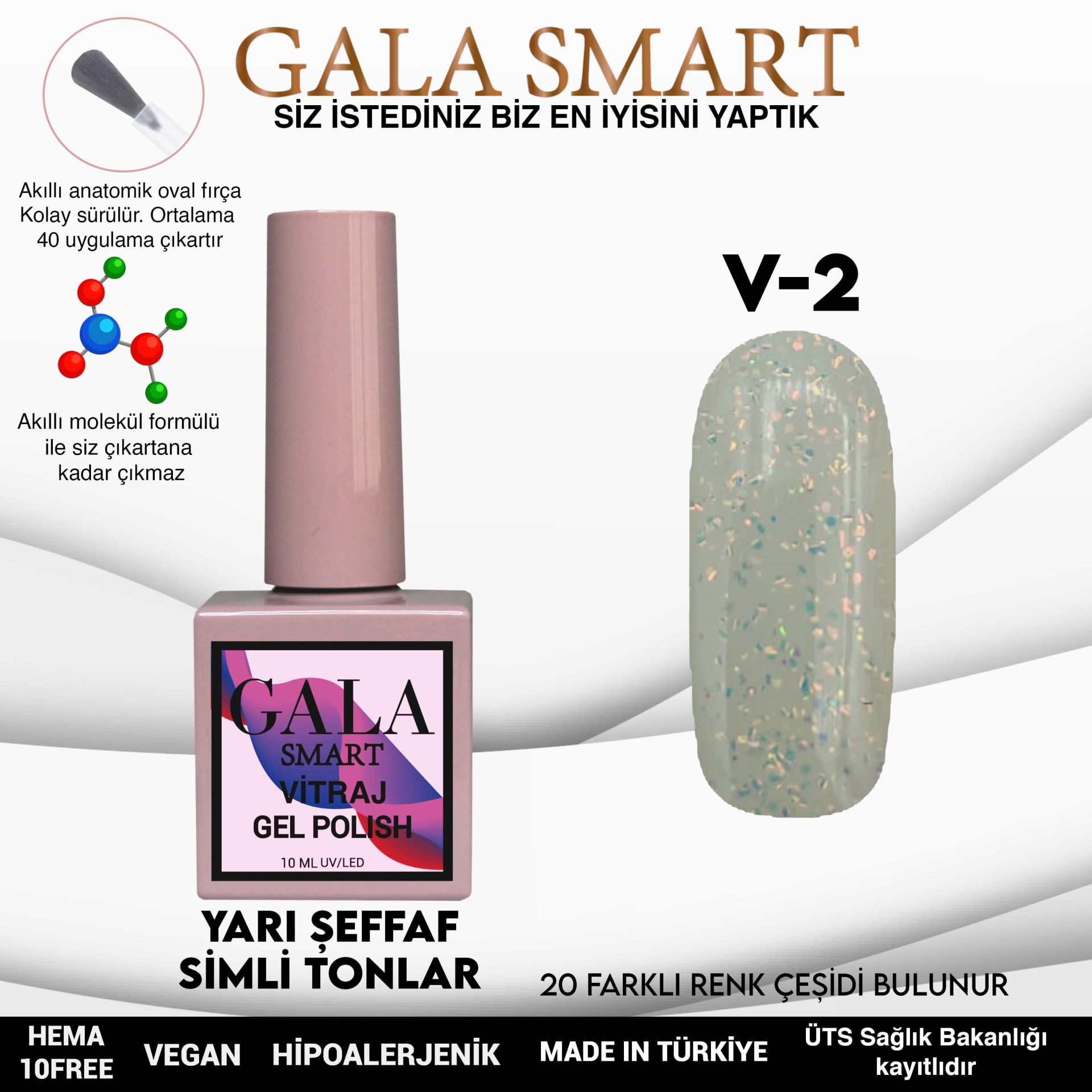 Vitraj Gel Polish No: V02 resmi