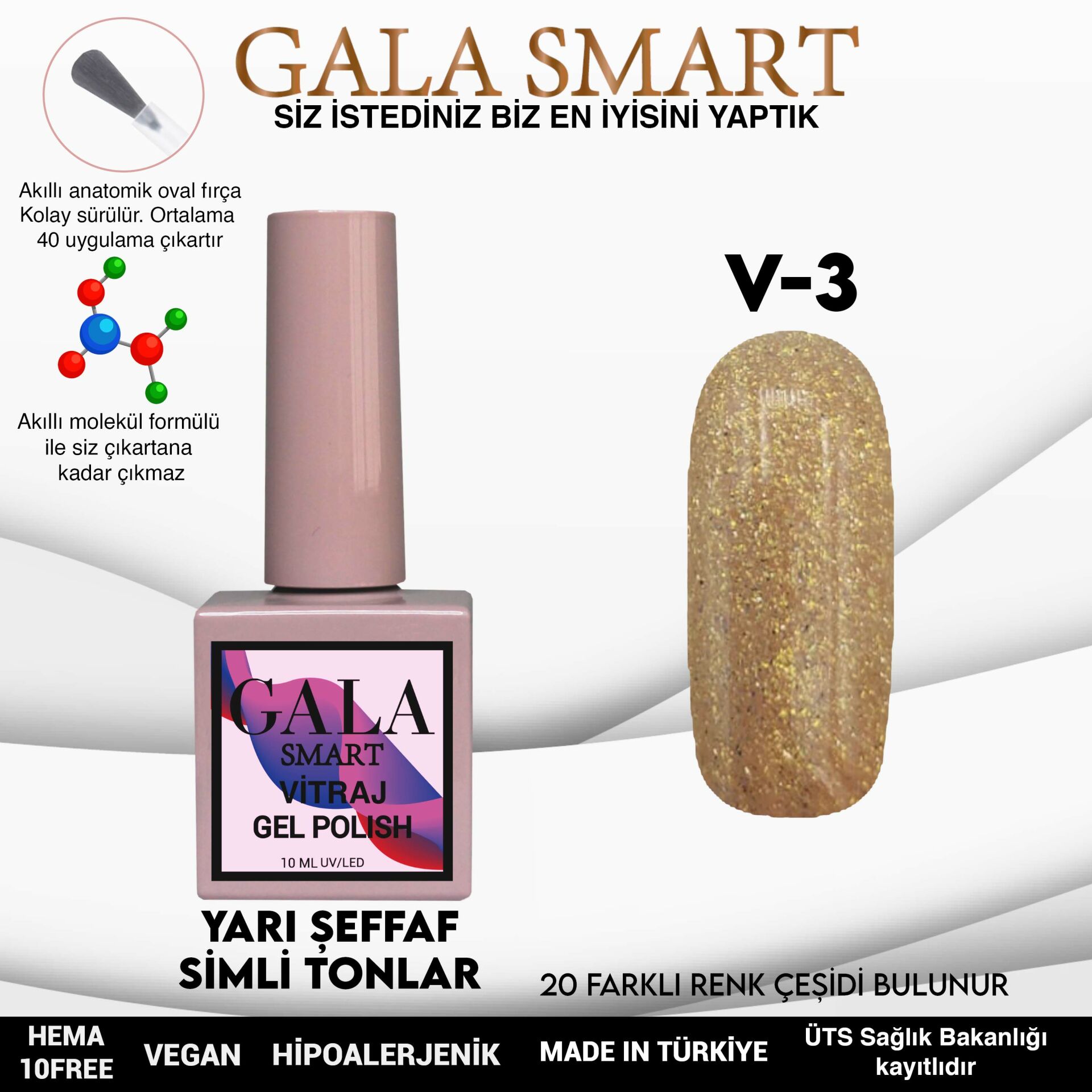 Vitraj Gel Polish No: V03 resmi