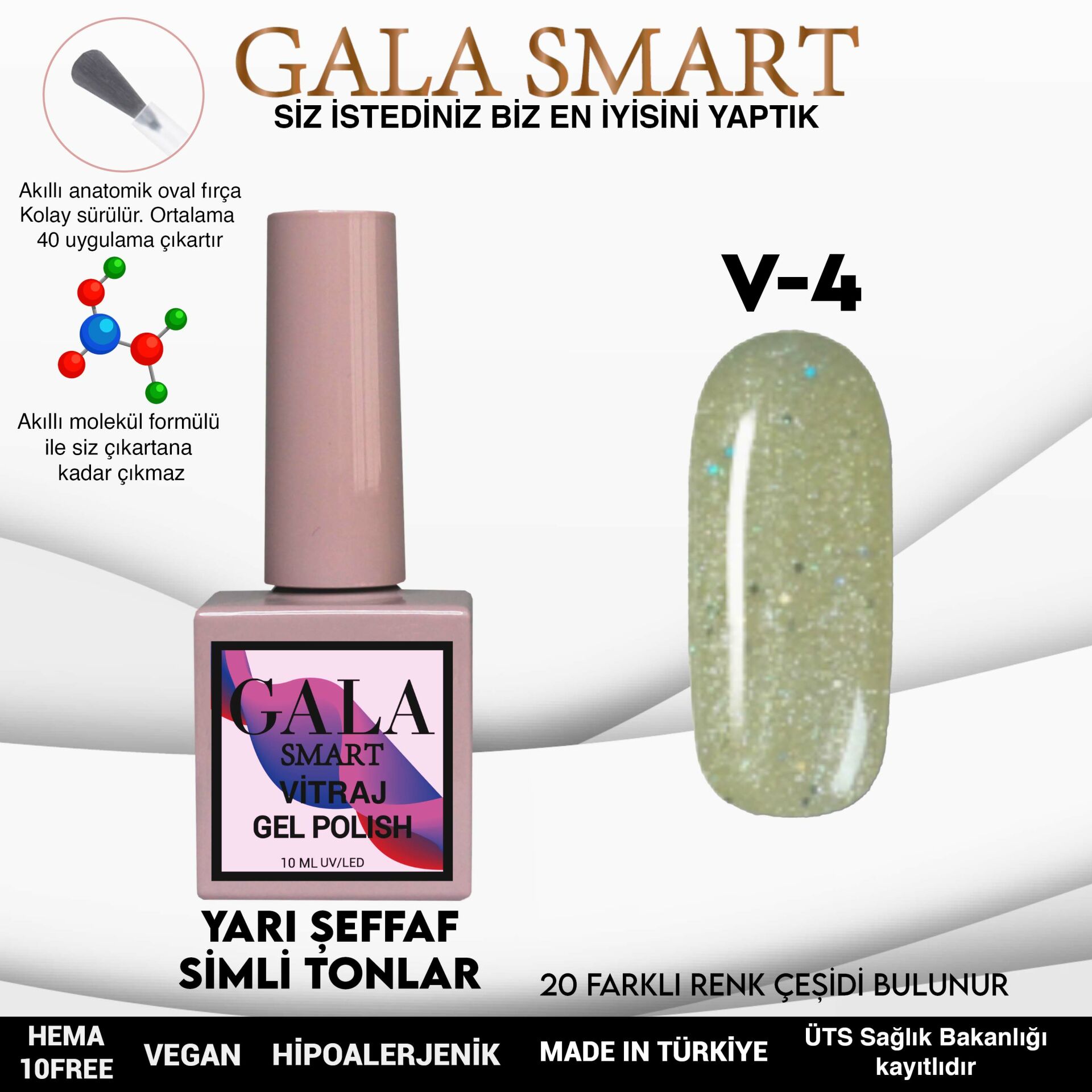 Vitraj Gel Polish No: V04 resmi