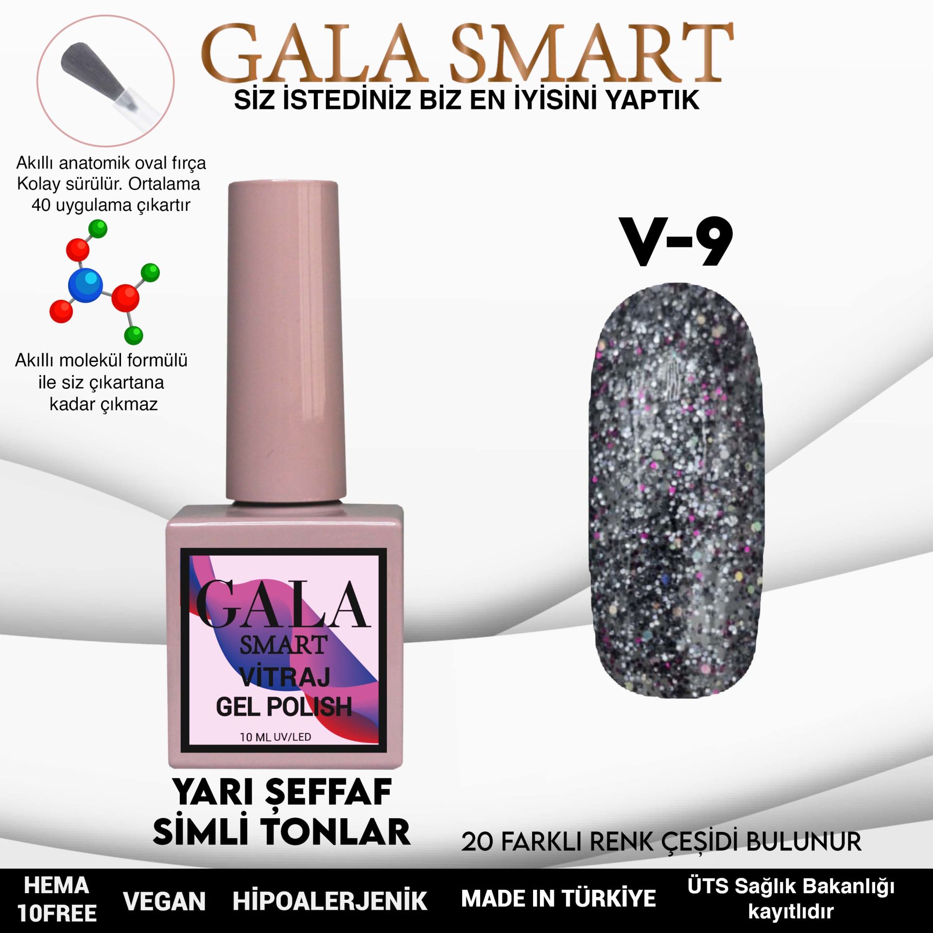 Vitraj Gel Polish No: V09 resmi