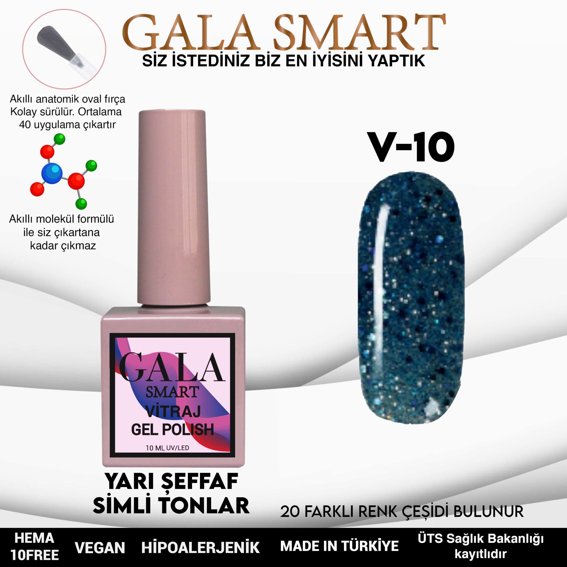 Vitraj Gel Polish No: V10 resmi