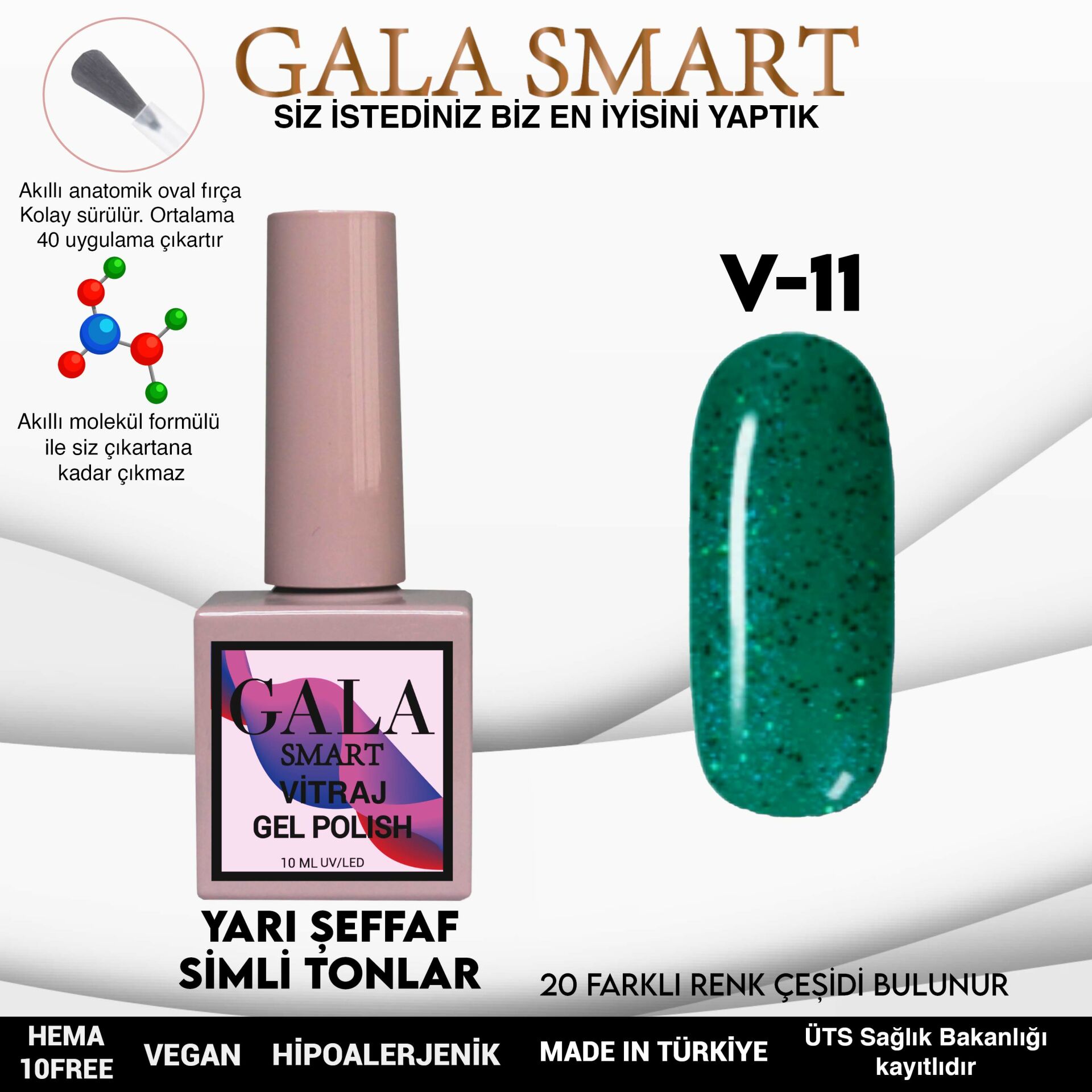 Vitraj Gel Polish No: V11 resmi