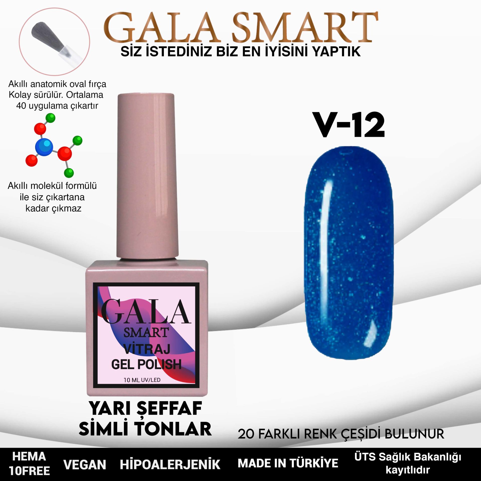 Vitraj Gel Polish No: V12 resmi