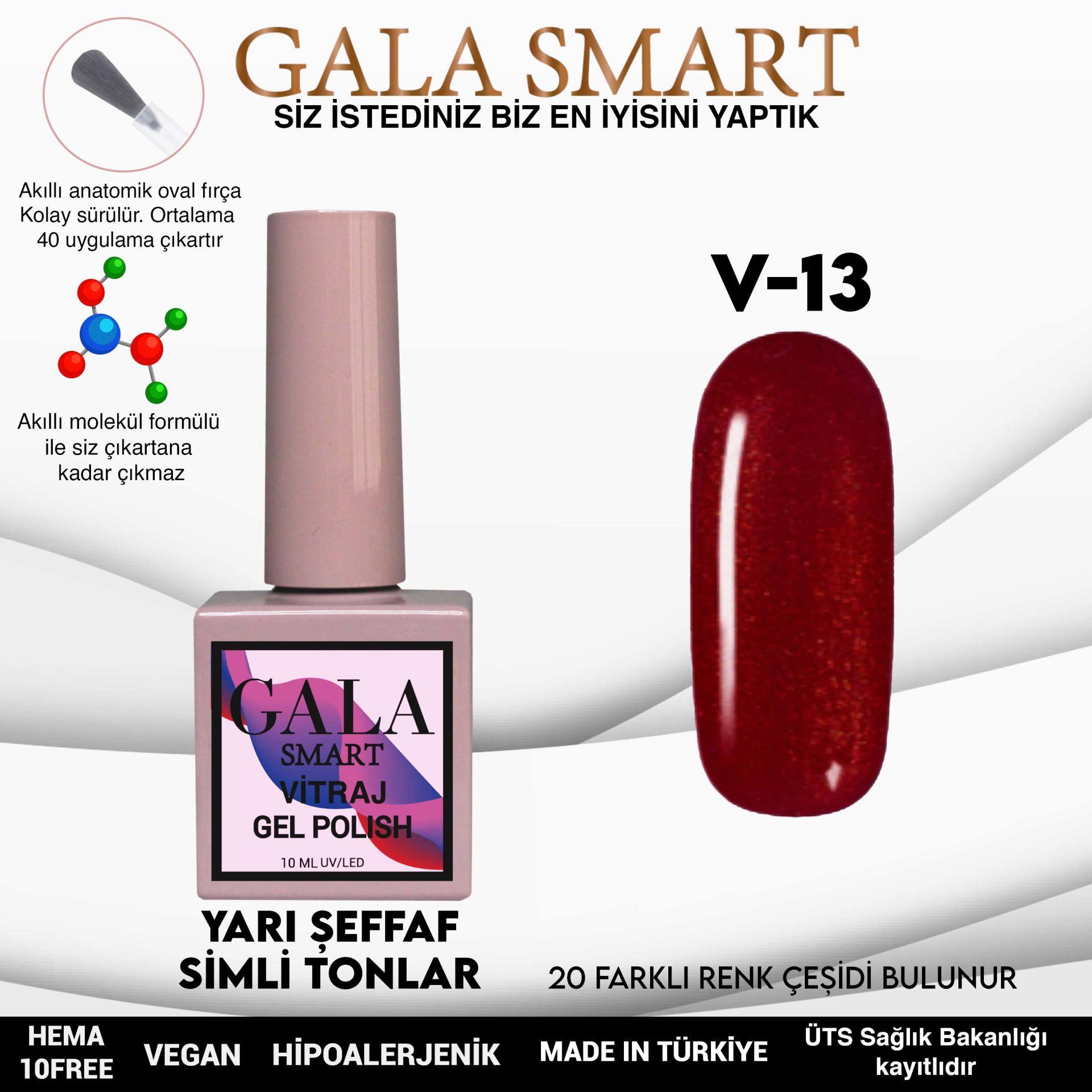 Vitraj Gel Polish No: V13 resmi
