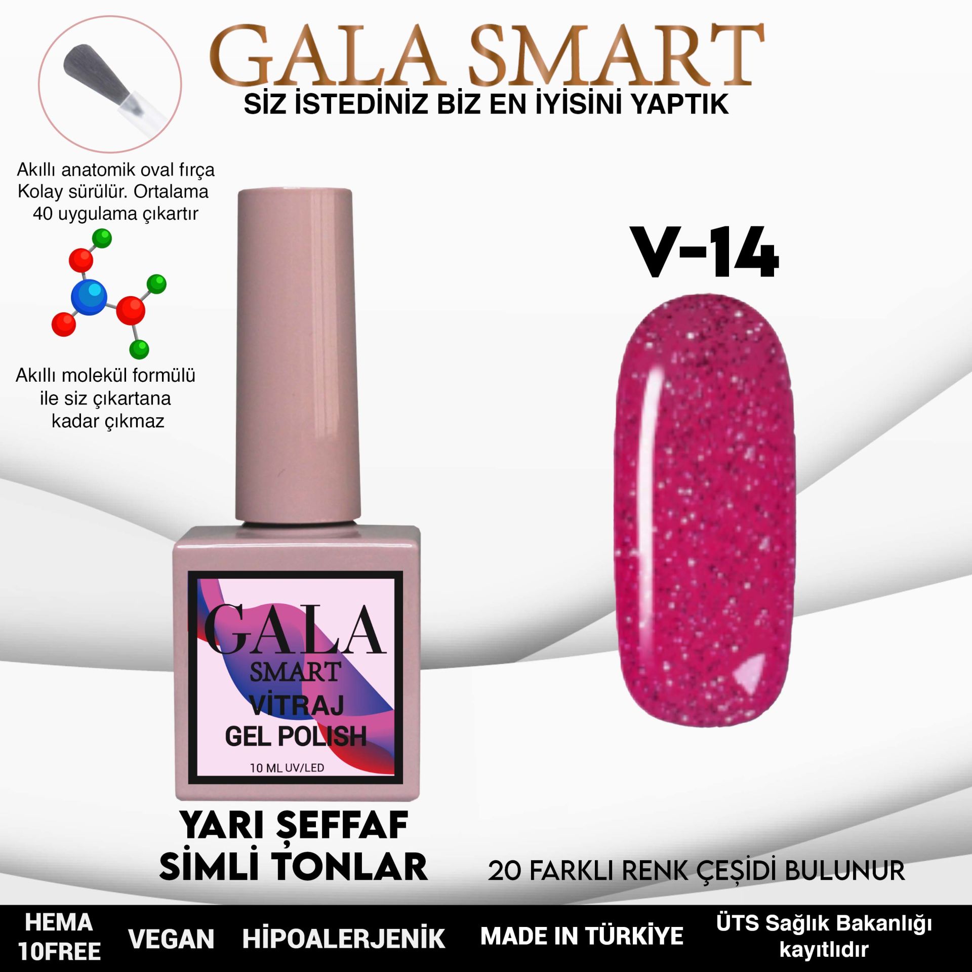 Vitraj Gel Polish No: V14 resmi