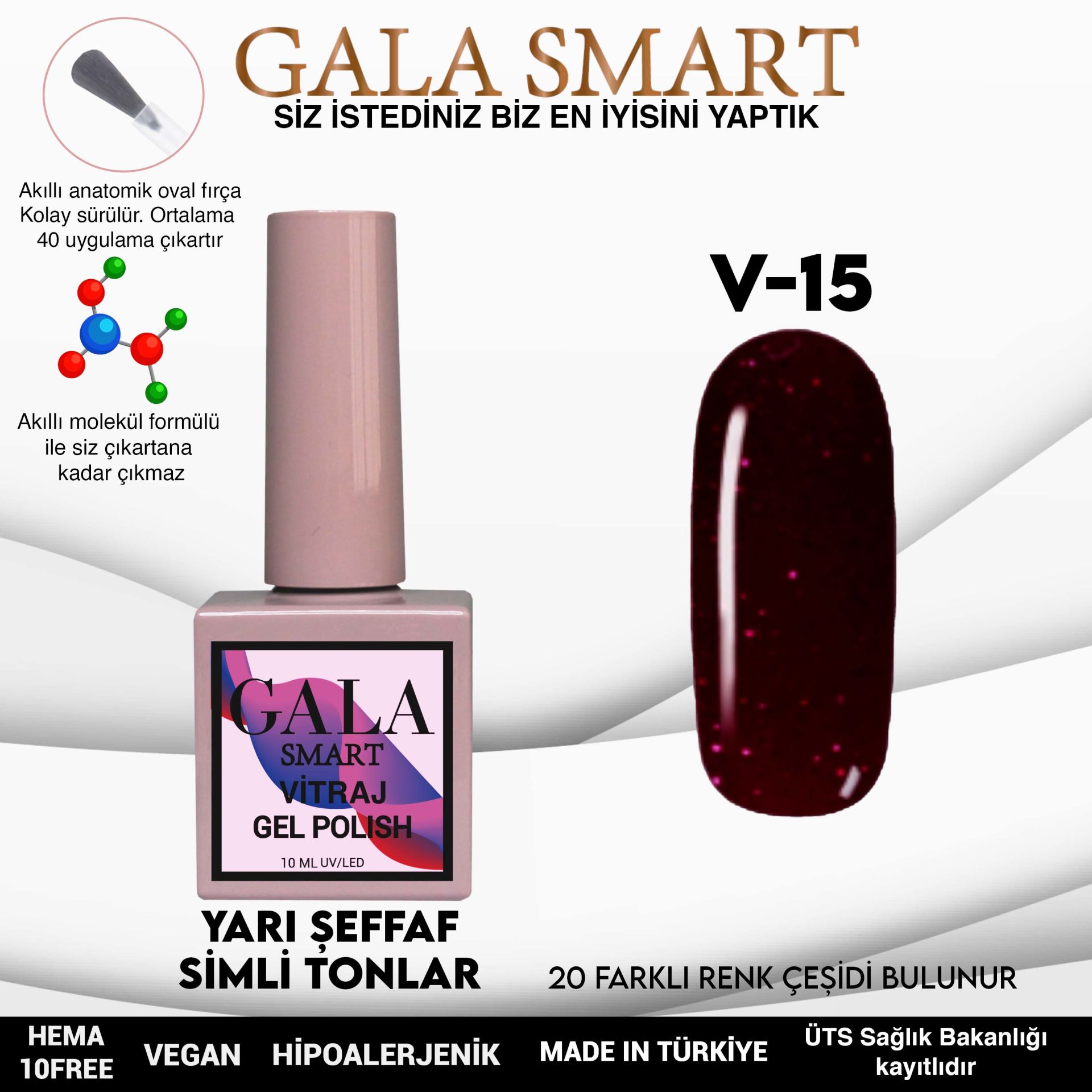 Vitraj Gel Polish No: V15 resmi