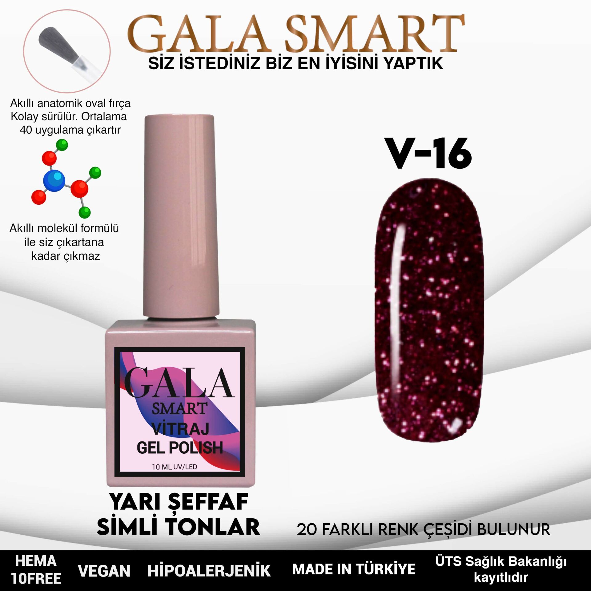 Vitraj Gel Polish No: V16 resmi