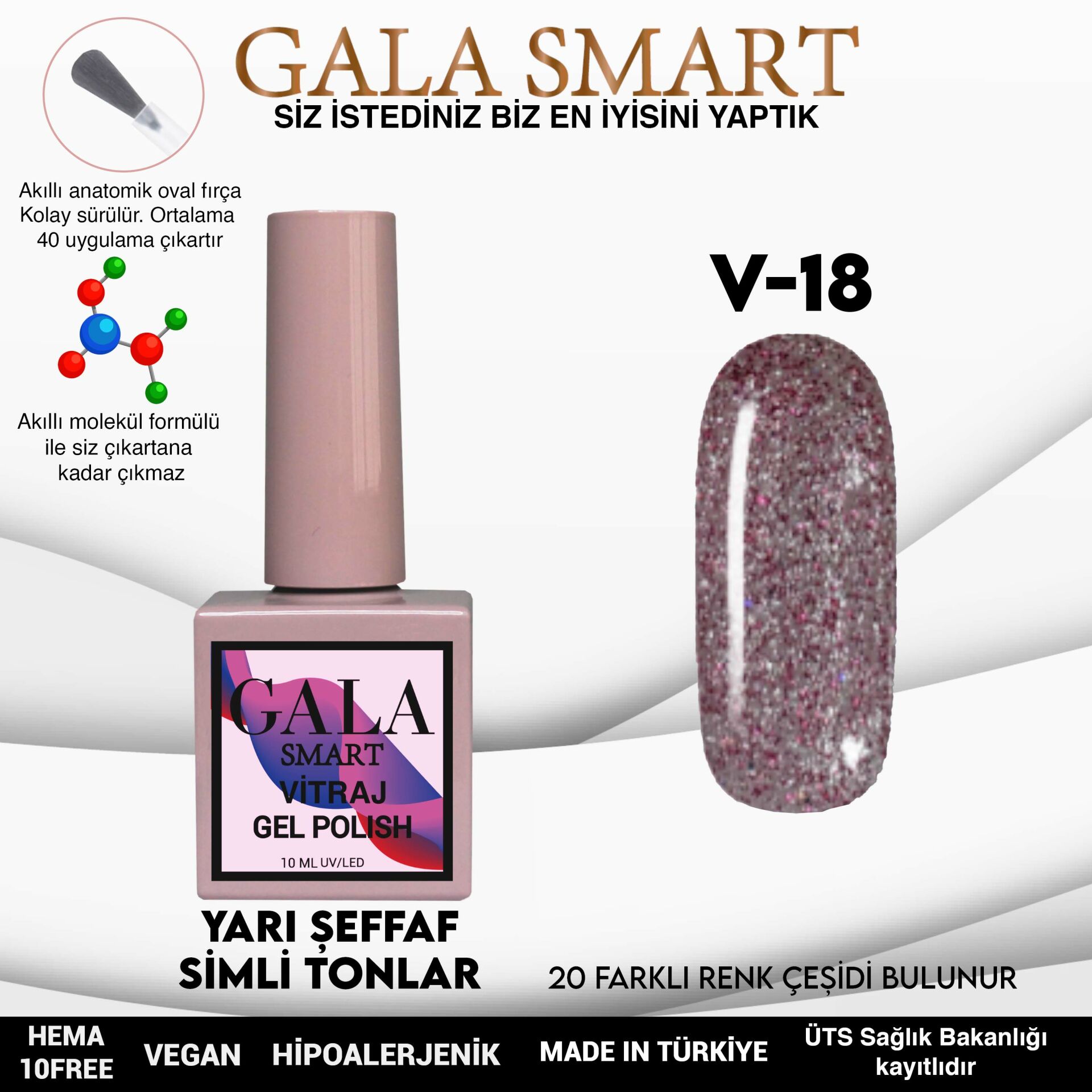 Vitraj Gel Polish No: V18 resmi