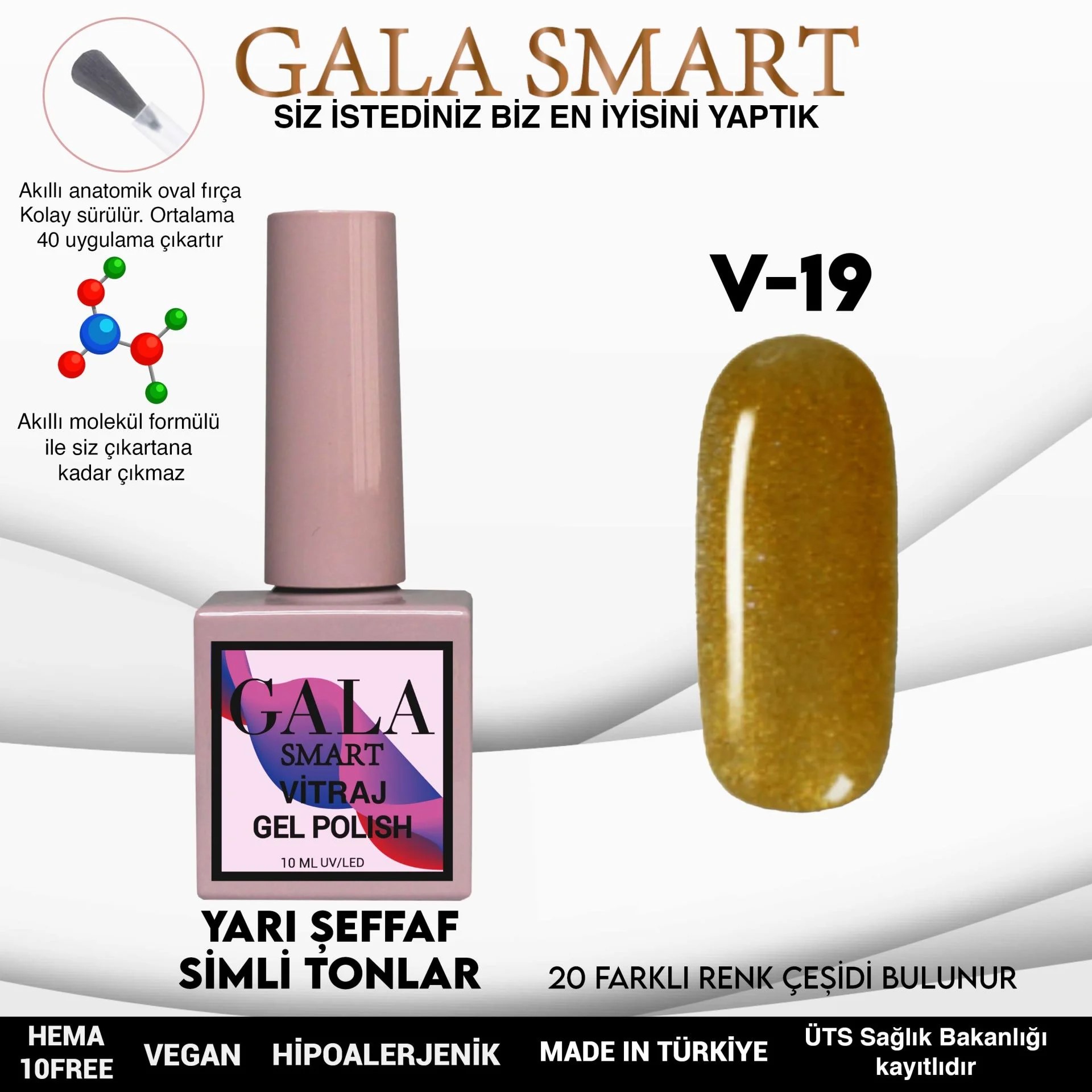 Vitraj Gel Polish No: V19 resmi