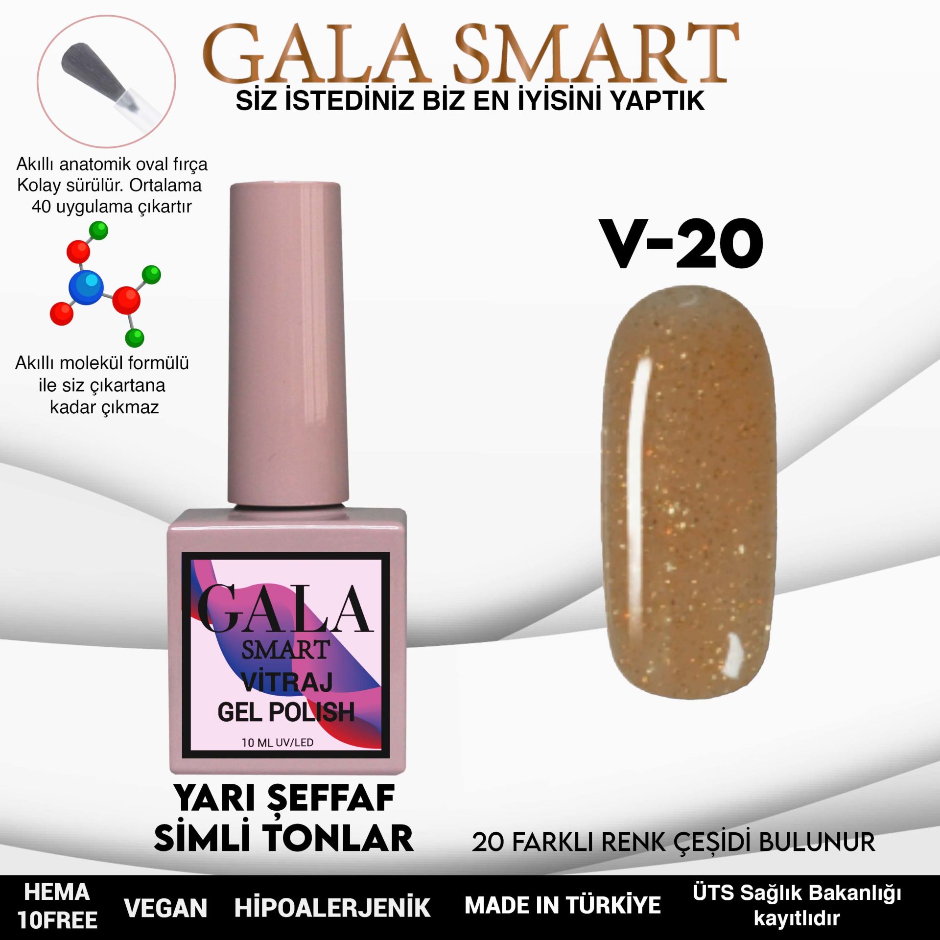 Vitraj Gel Polish No: V20 resmi