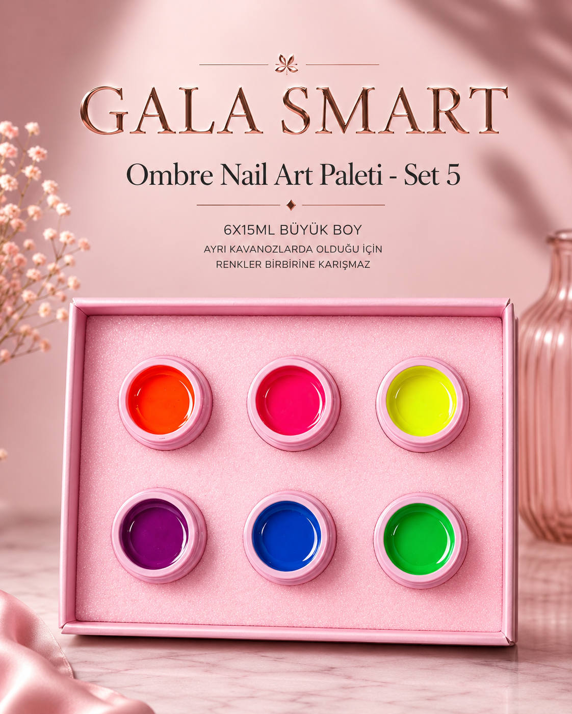 Ombre Nail Art Paleti - Set 5 resmi
