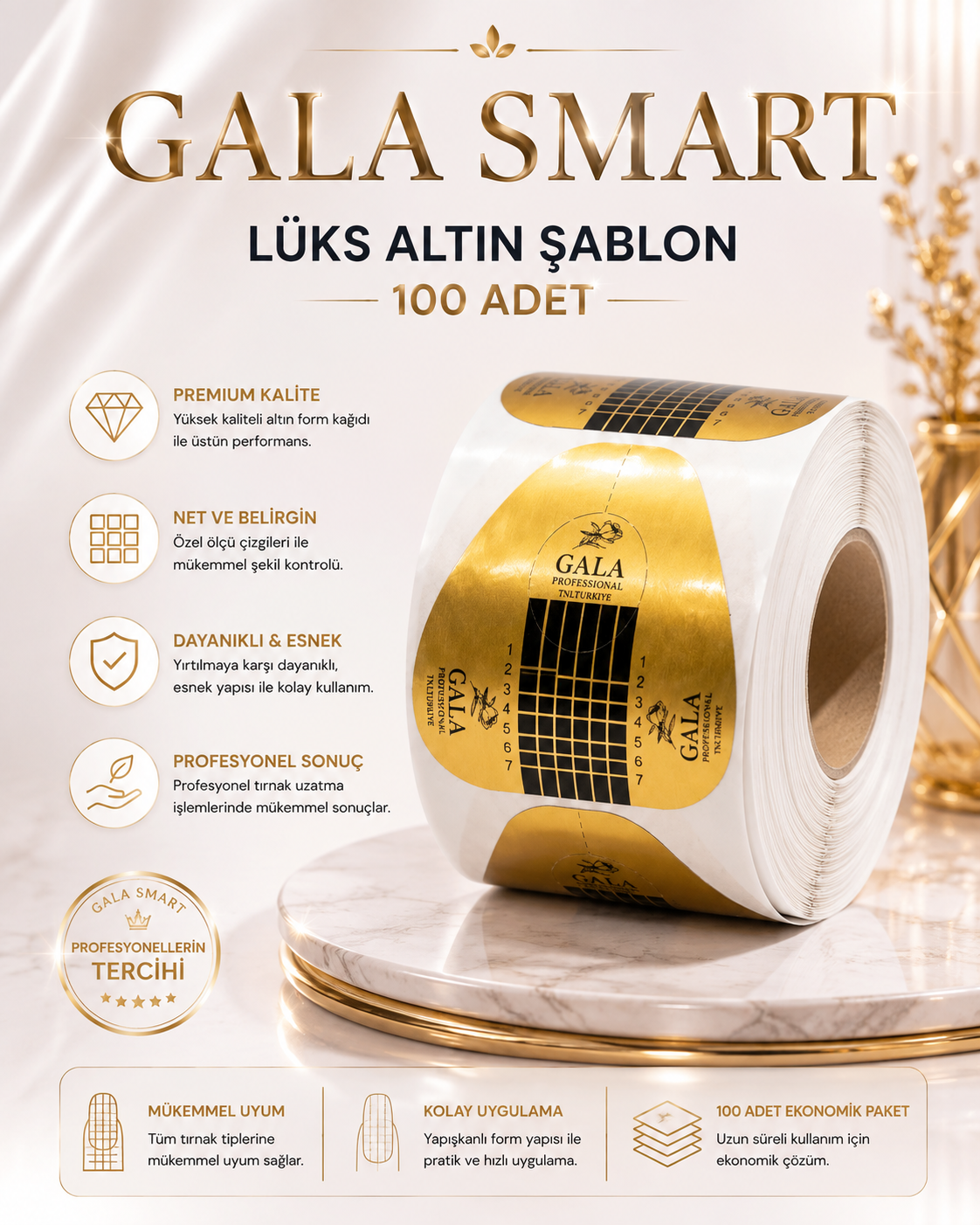 Lüks Altın Şablon 100'lü resmi