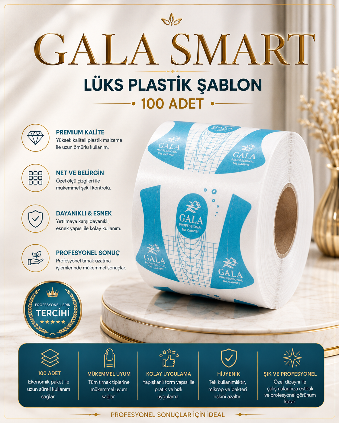 Lüks Plastik Şablon 100'lü resmi