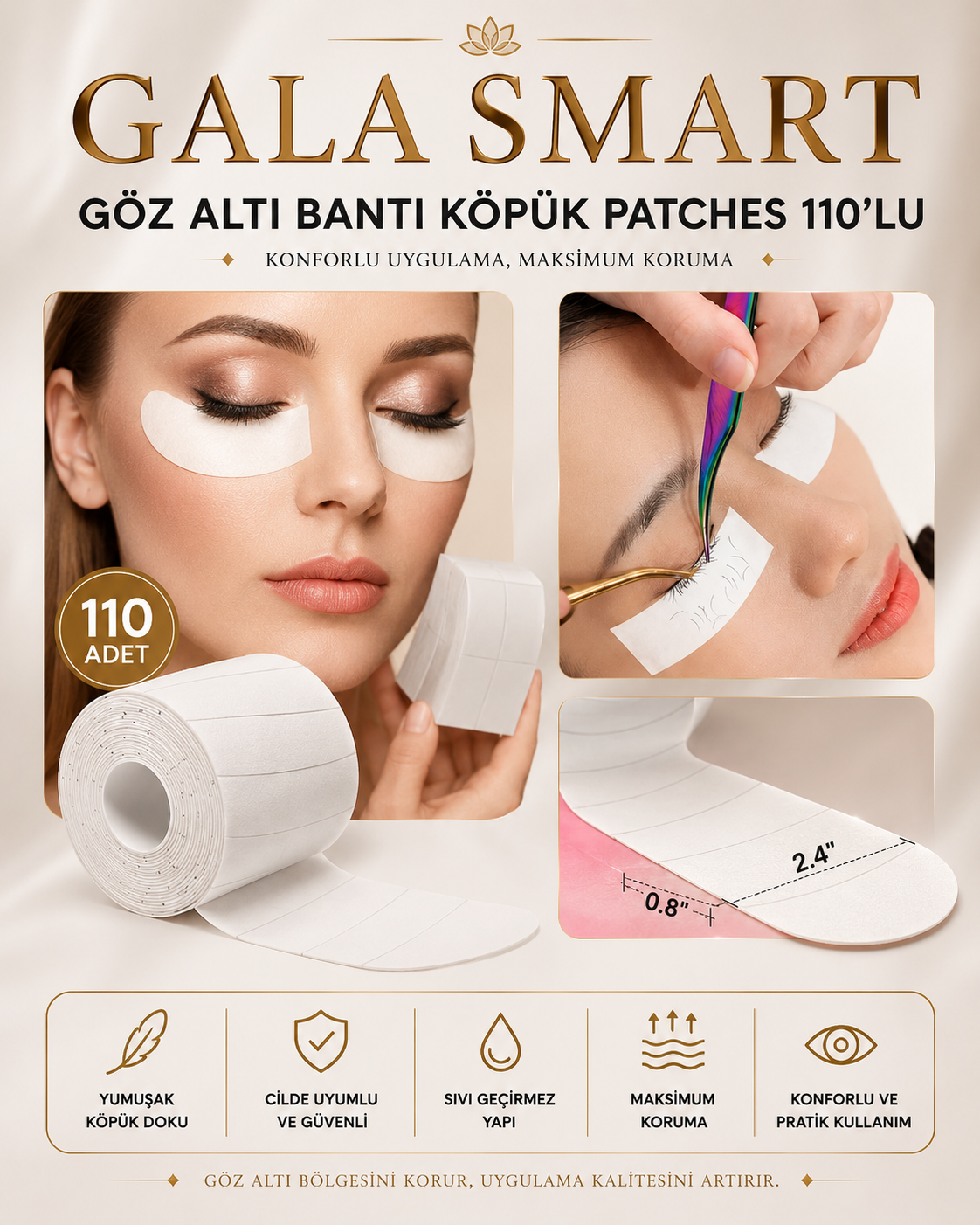 Göz Altı Bandı Köpük Patches 110'lu resmi