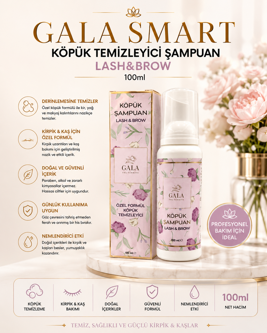 Köpük Temizleyici Şampuan Lash&Brow, 100ml resmi