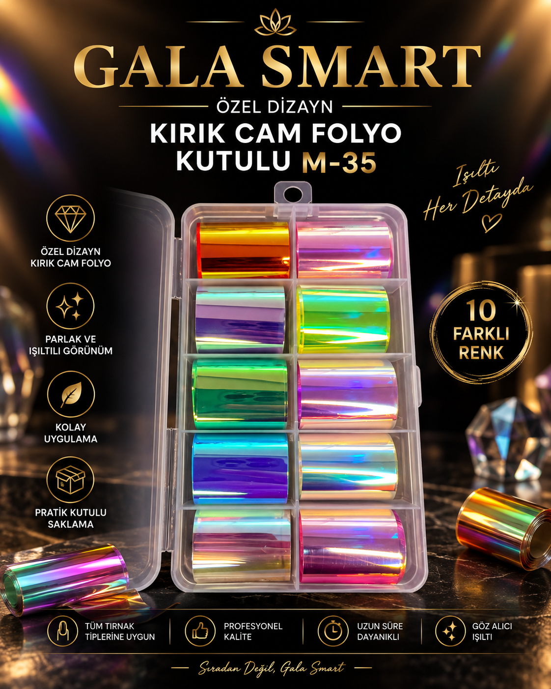 Özel Dizayn Kırık Cam Folyo Kutulu M-35 resmi