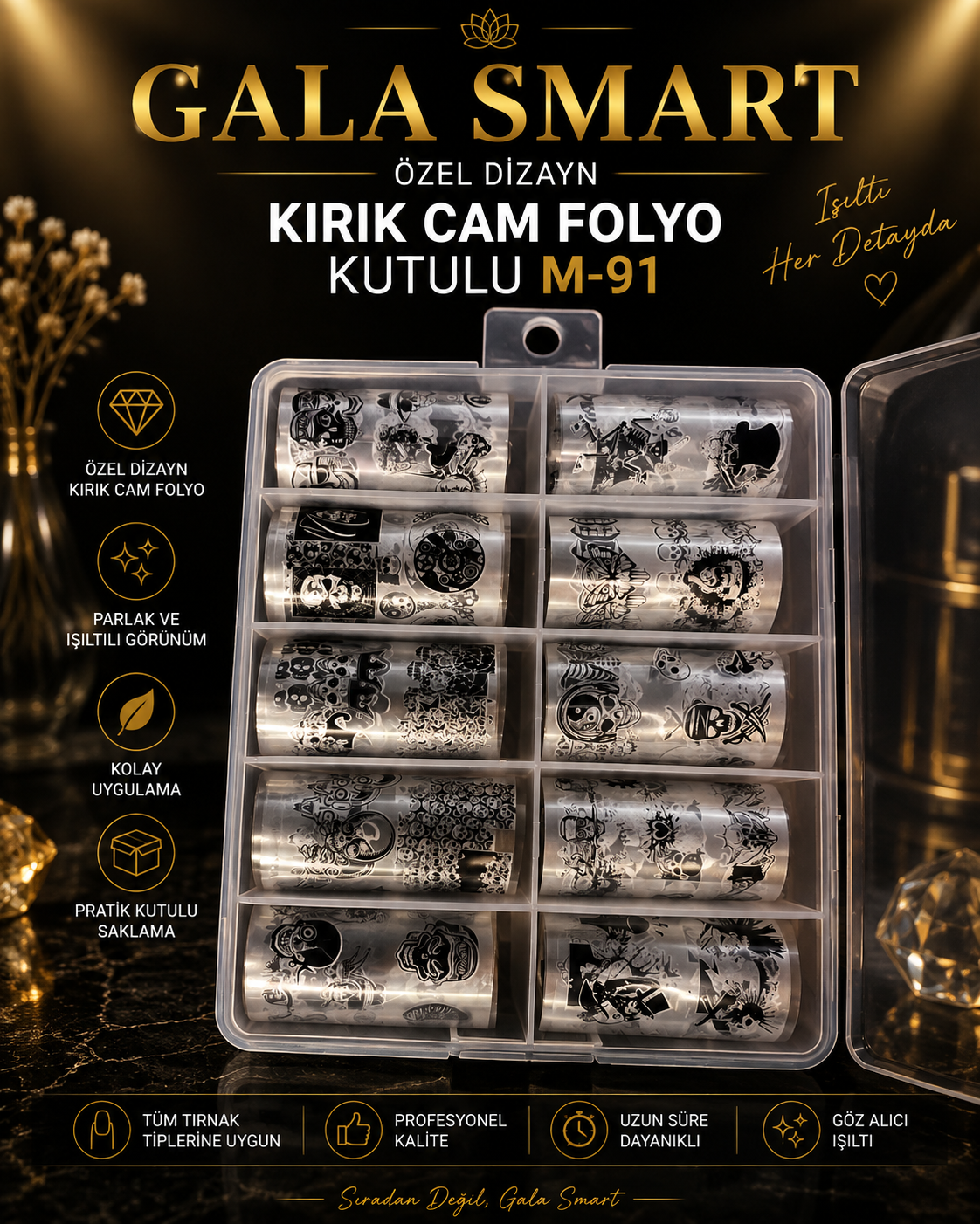 Özel Dizayn Kırık Cam Folyo Kutulu M-91 resmi