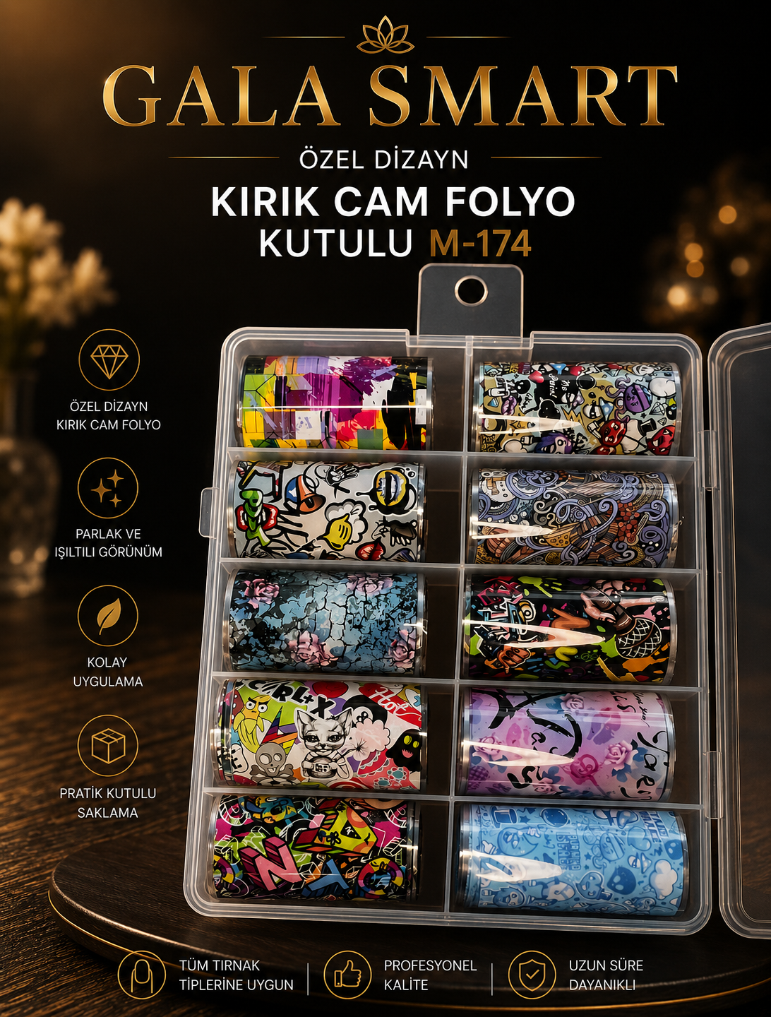 Özel Dizayn Kırık Cam Folyo Kutulu M-174 resmi