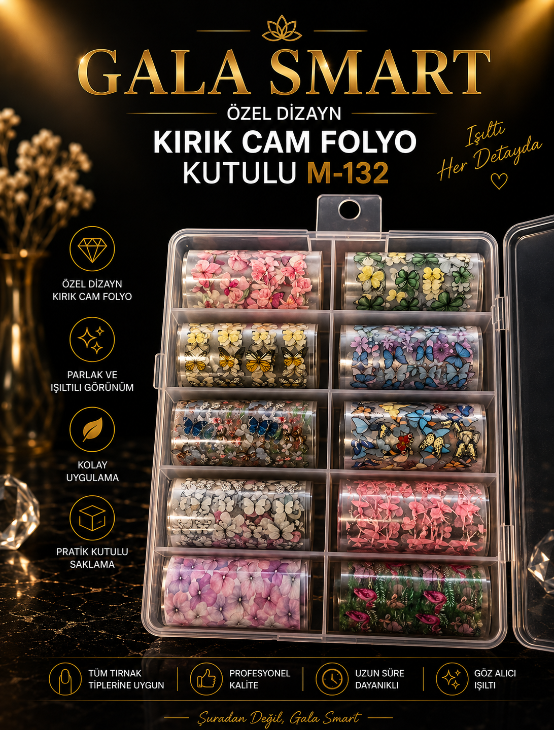 Özel Dizayn Kırık Cam Folyo Kutulu M-132 resmi