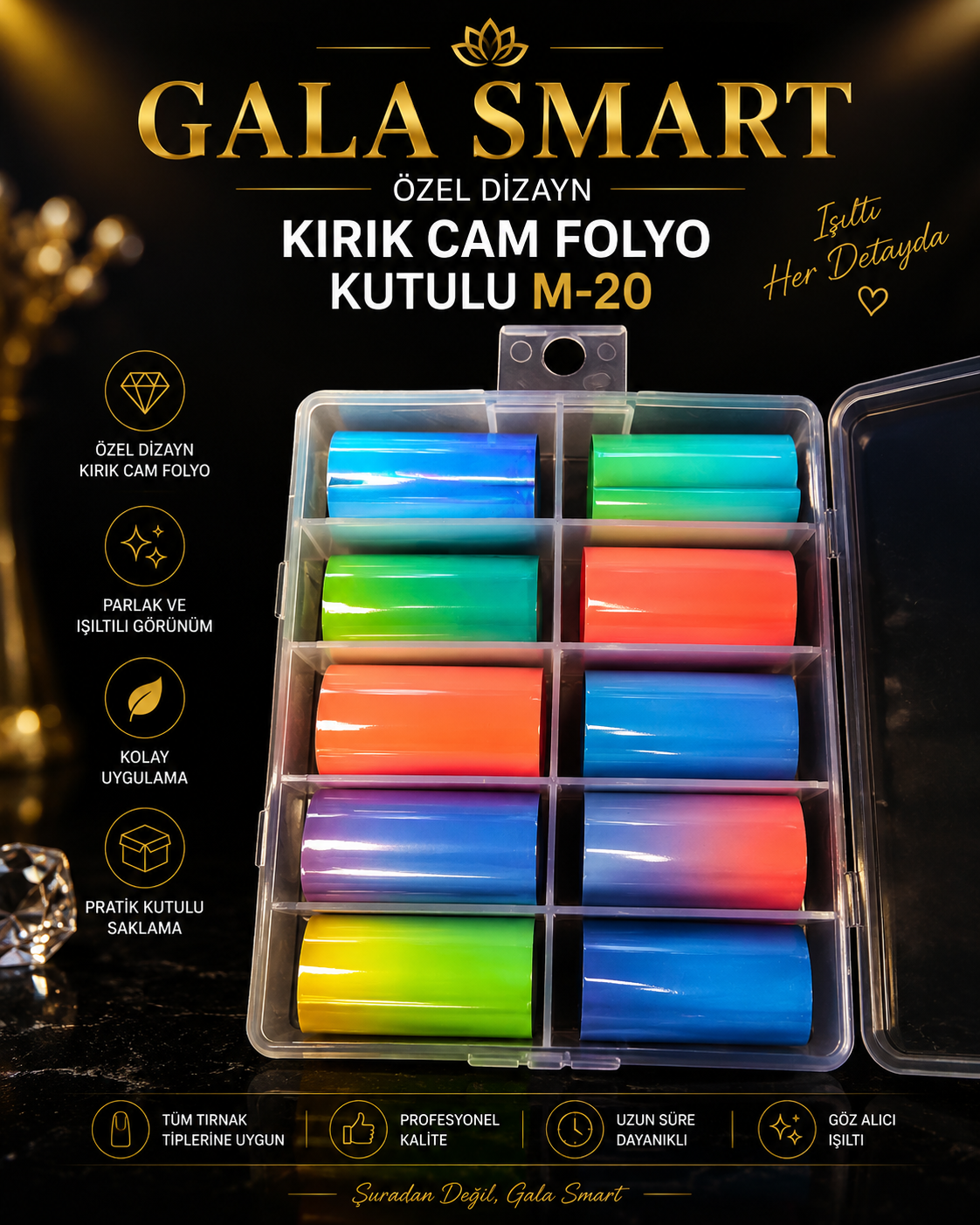 Özel Dizayn Kırık Cam Folyo Kutulu M-20 resmi