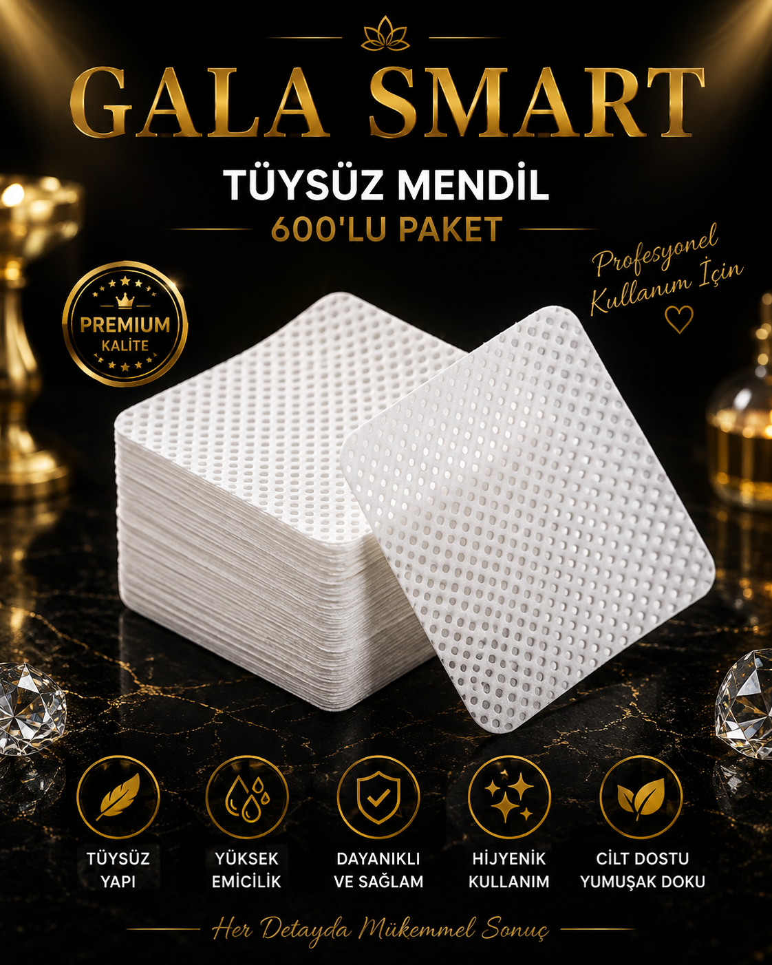 Gala Tüysüz Mendil 600'lü Paket resmi