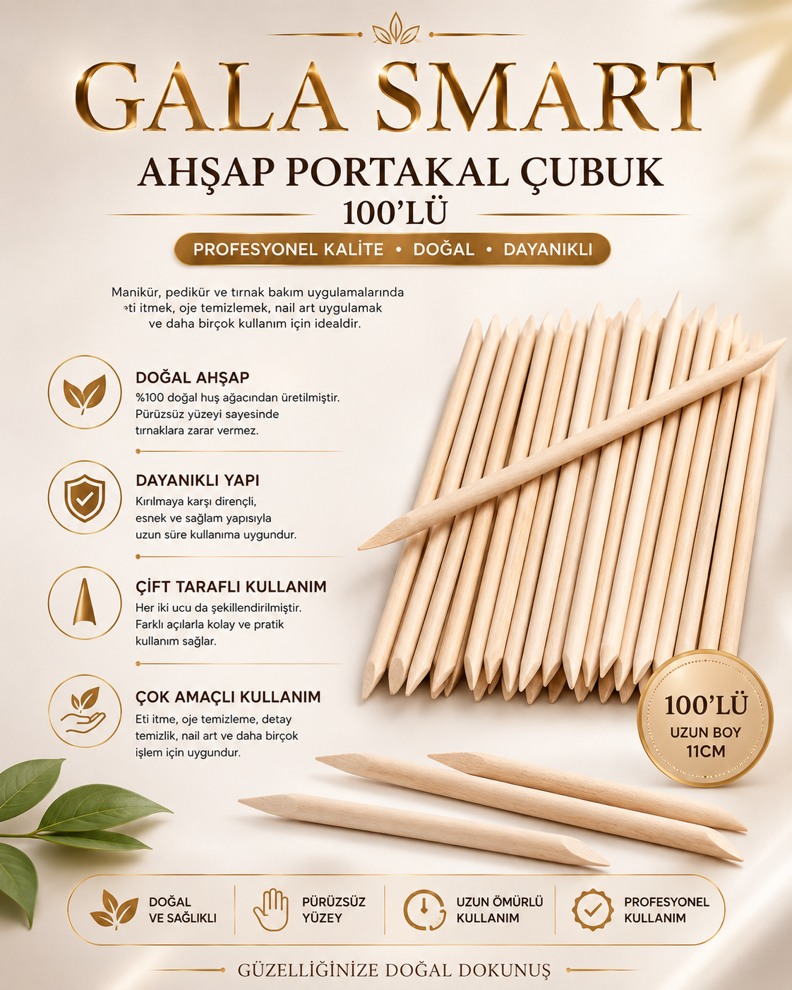 Ahşap Portakal Çubuk 100'lü resmi